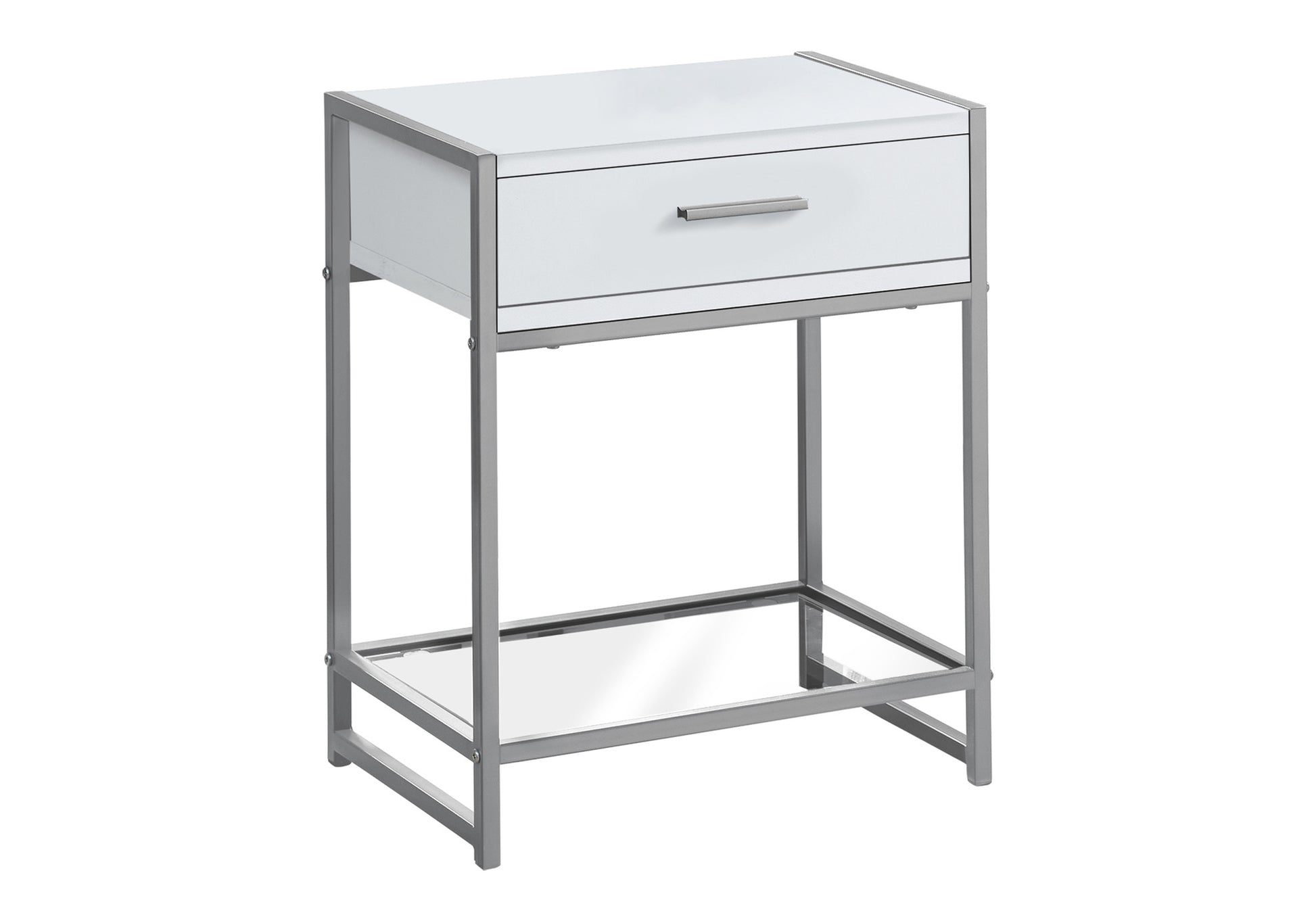 Accent Table - 22"H / Dark Taupe / Black / Tempered Glass-Accent Table-DECOROLALA