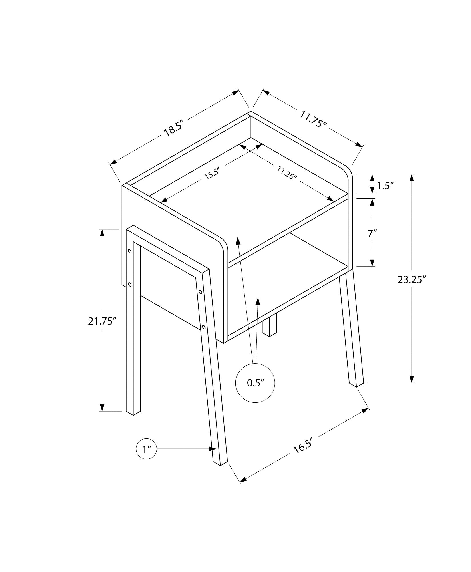Accent Table - 23"H / Brown Reclaimed-Look / Black Metal-Accent Table-DECOROLALA