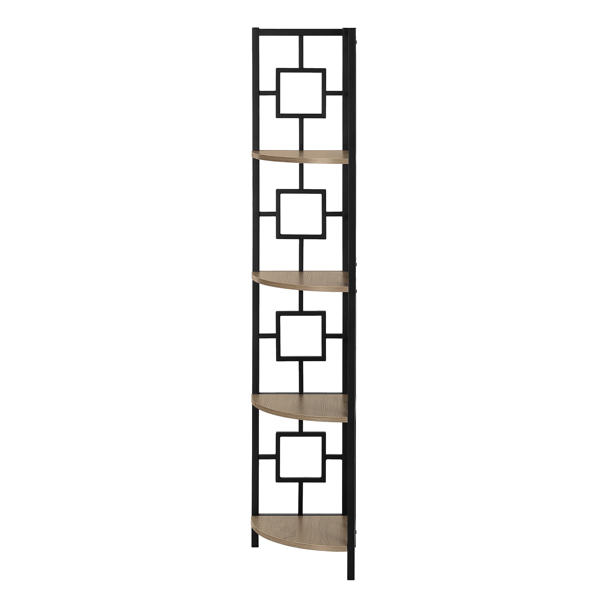 Bookcase - 62"H / Black / Black Metal Corner Etagere-Bookshelf-DECOROLALA
