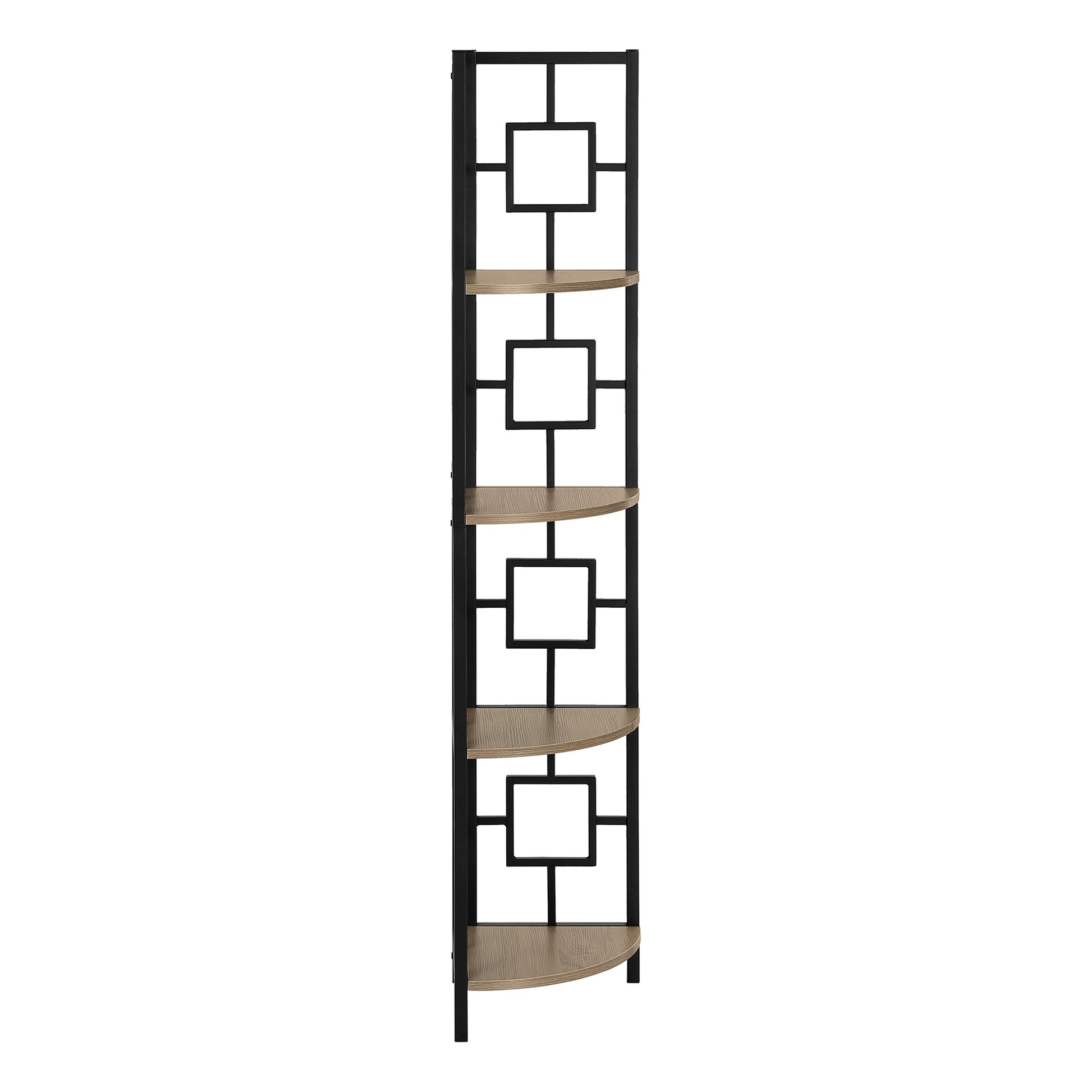 Bookcase - 62"H / Black / Black Metal Corner Etagere-Bookshelf-DECOROLALA
