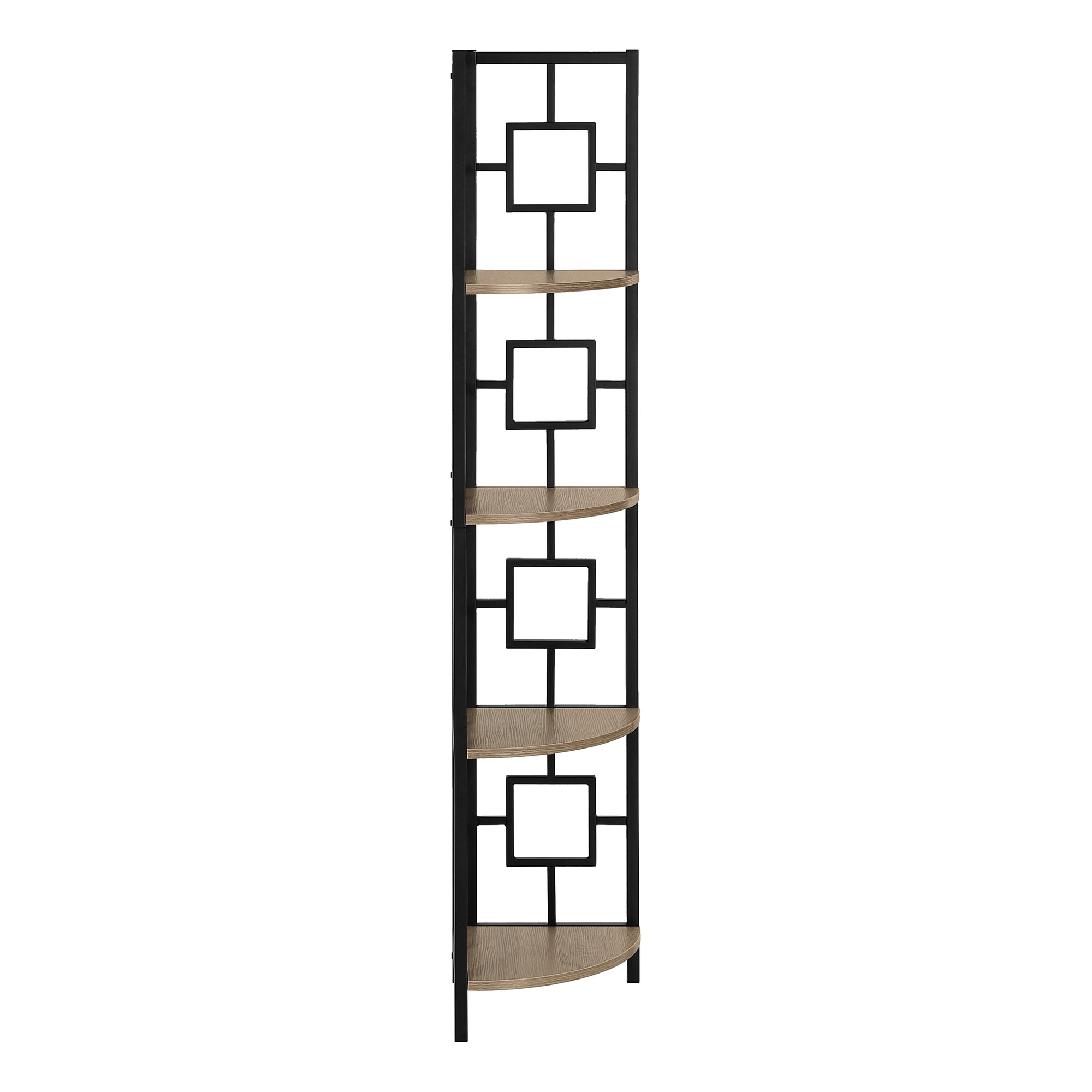 Bookcase - 62"H / Black / Black Metal Corner Etagere-Bookshelf-DECOROLALA