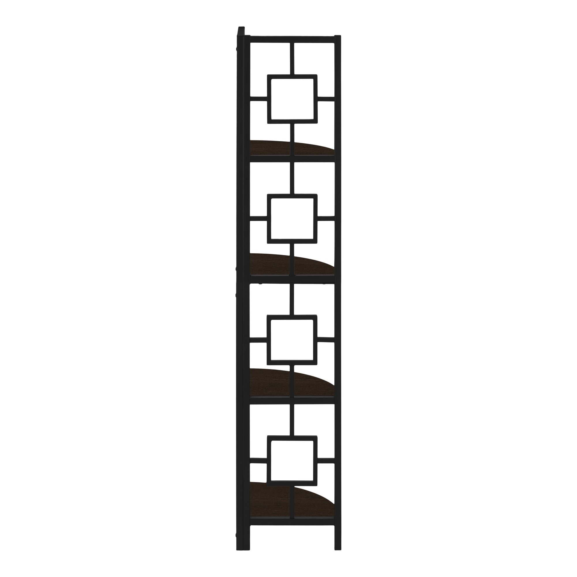 Bookcase - 62"H / Black / Black Metal Corner Etagere-Bookshelf-DECOROLALA