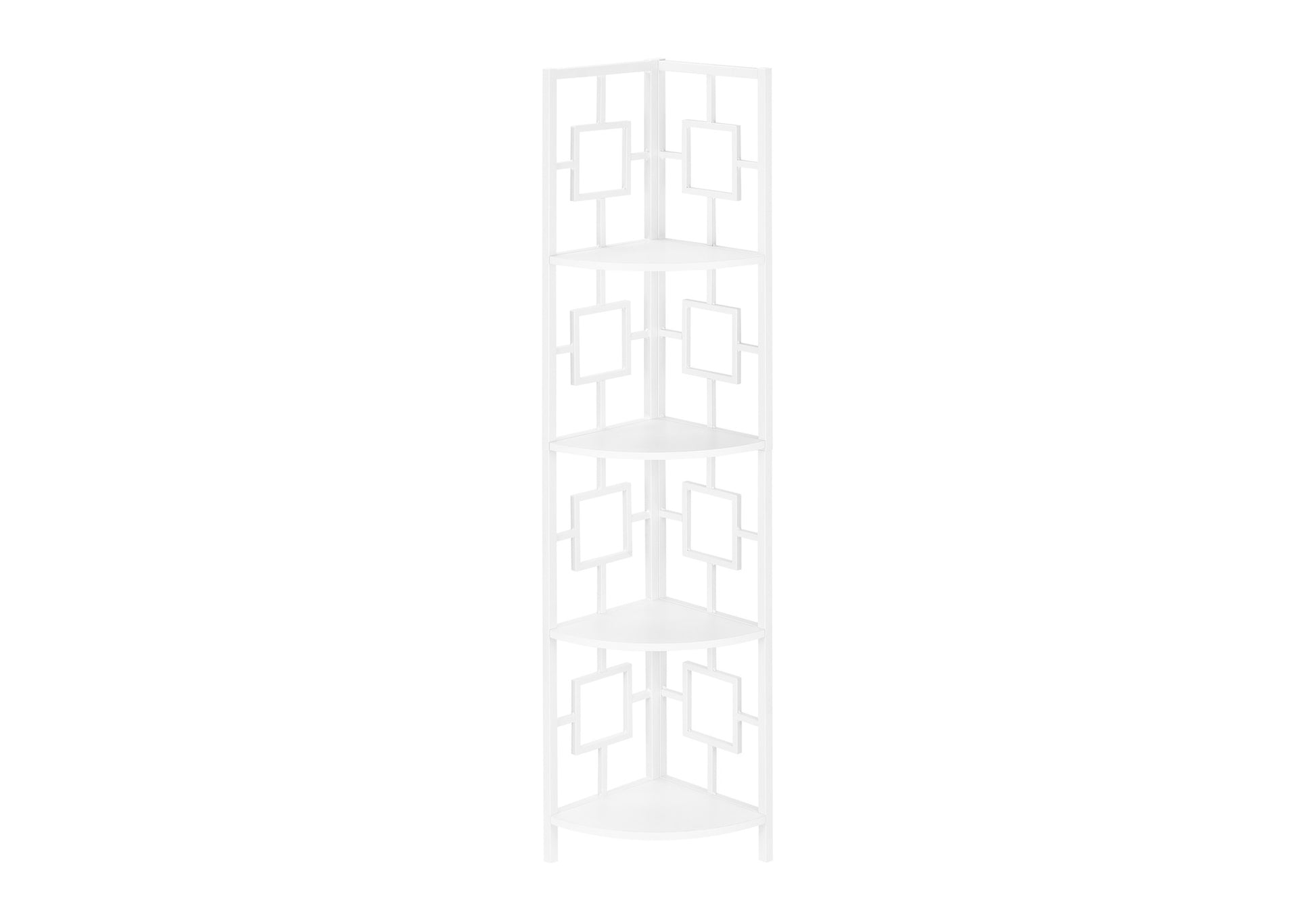 Bookcase - 62"H / Black / Black Metal Corner Etagere-Bookshelf-DECOROLALA