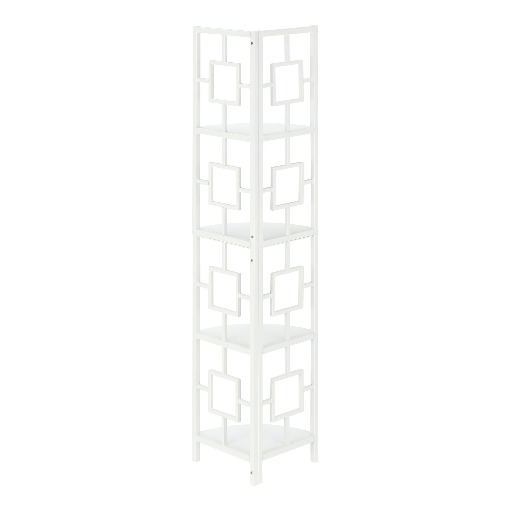 Bookcase - 62"H / Black / Black Metal Corner Etagere-Bookshelf-DECOROLALA