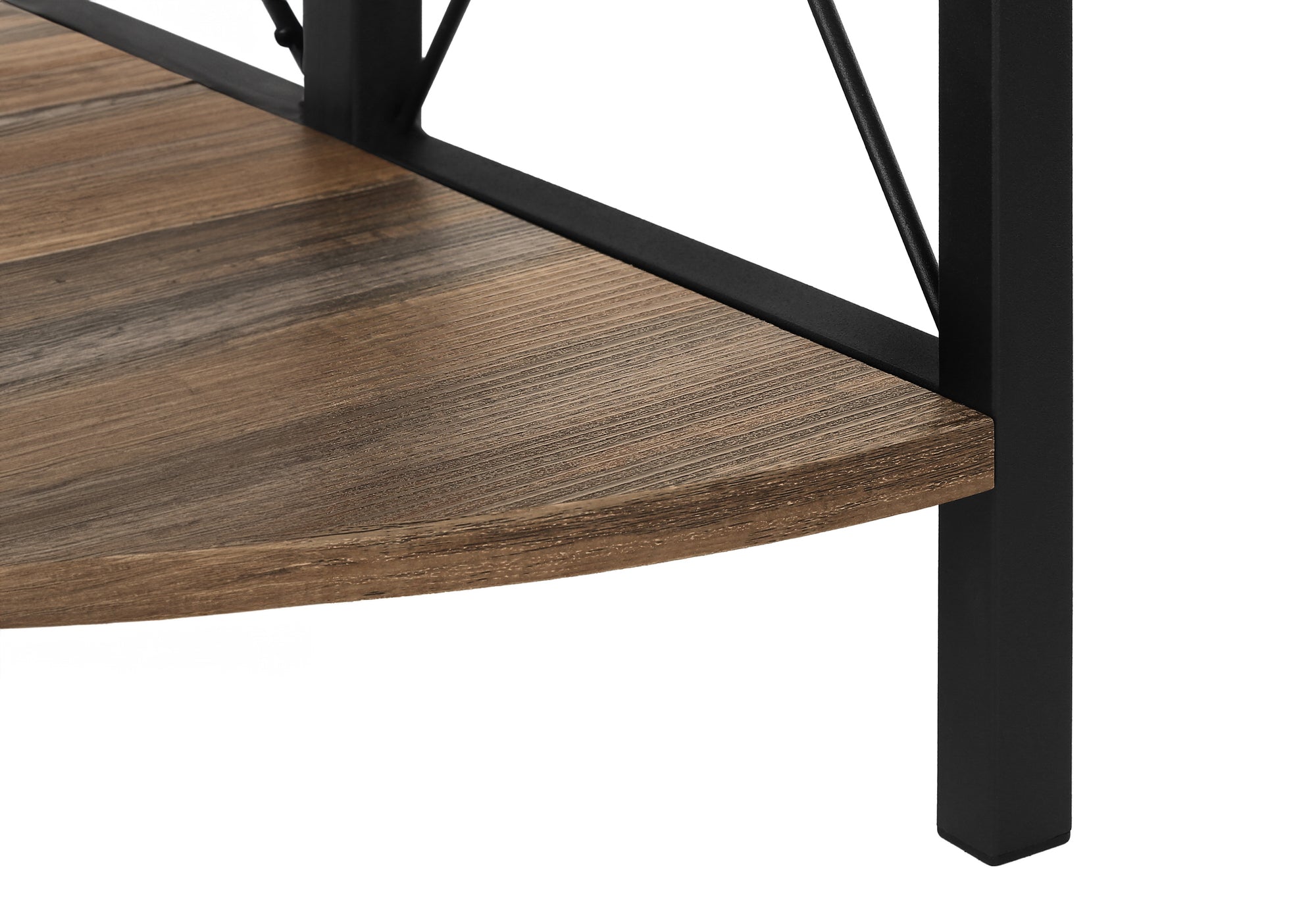 Bookcase - 60"H / Espresso / Black Metal Corner Etagere-Bookshelf-DECOROLALA