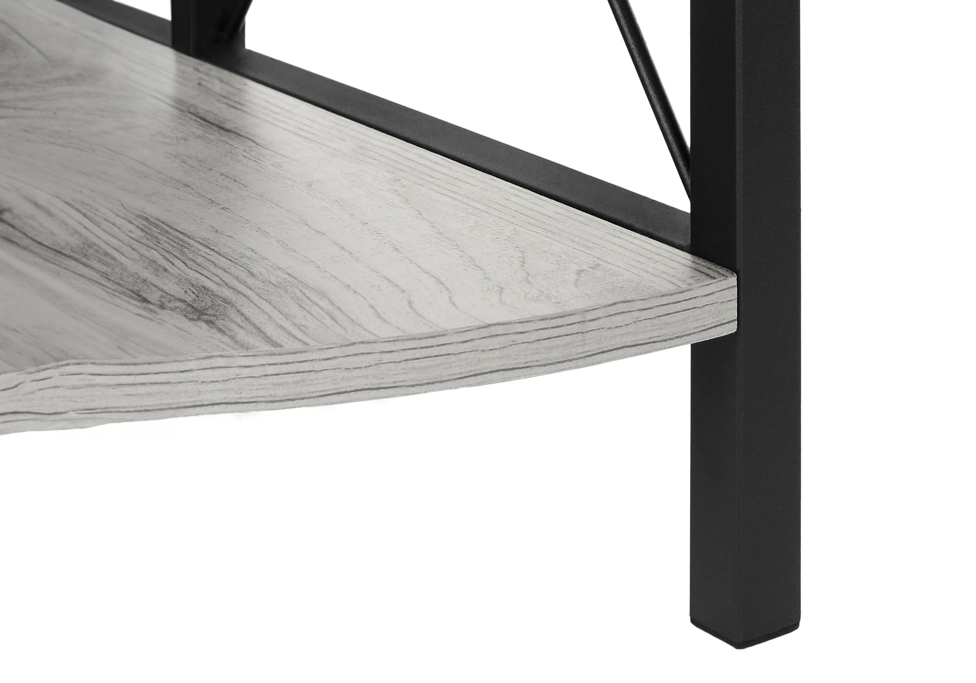 Bookcase - 60"H / Espresso / Black Metal Corner Etagere-Bookshelf-DECOROLALA