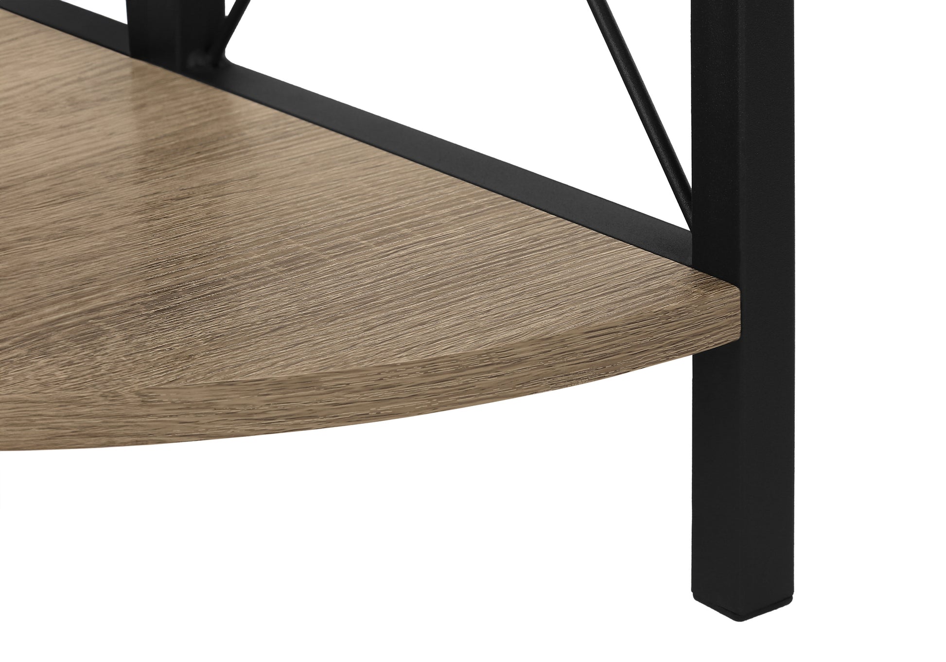 Bookcase - 60"H / Espresso / Black Metal Corner Etagere-Bookshelf-DECOROLALA