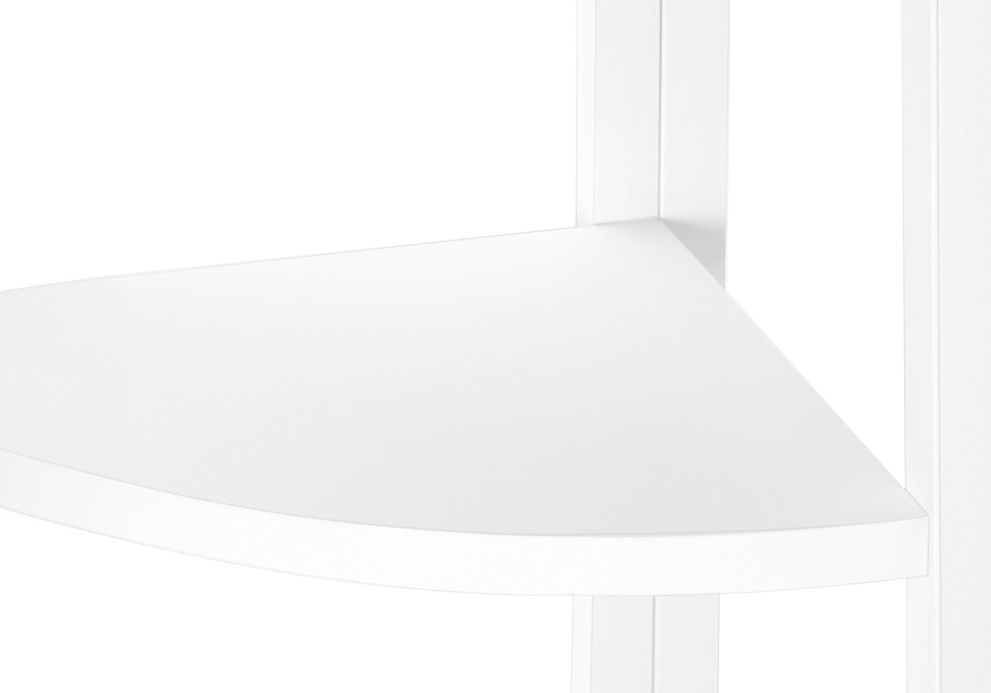 BOOKCASE - 60"H / WHITE / WHITE METAL CORNER ETAGERE-Bookshelf-DECOROLALA