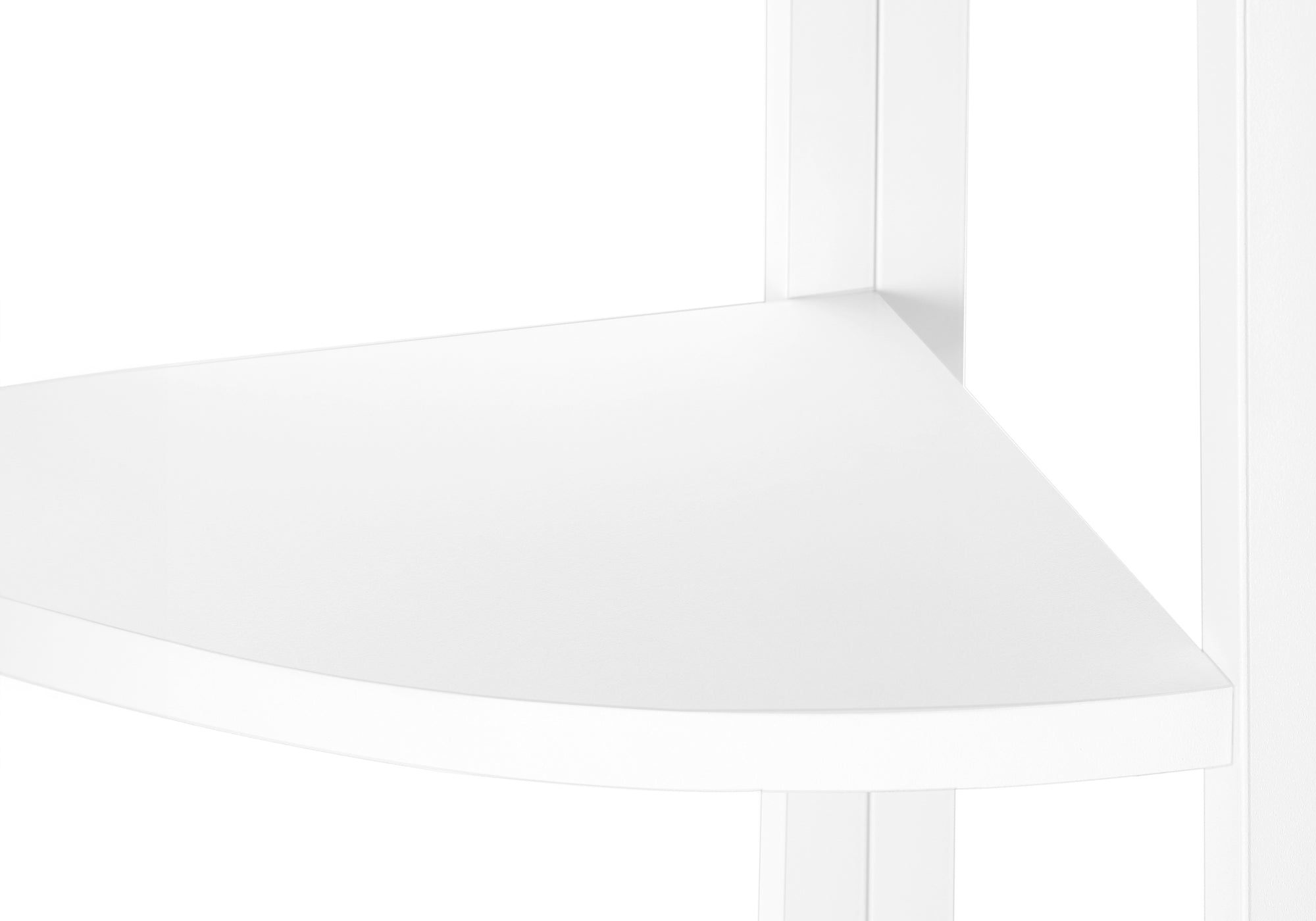 BOOKCASE - 60"H / WHITE / WHITE METAL CORNER ETAGERE-Bookshelf-DECOROLALA