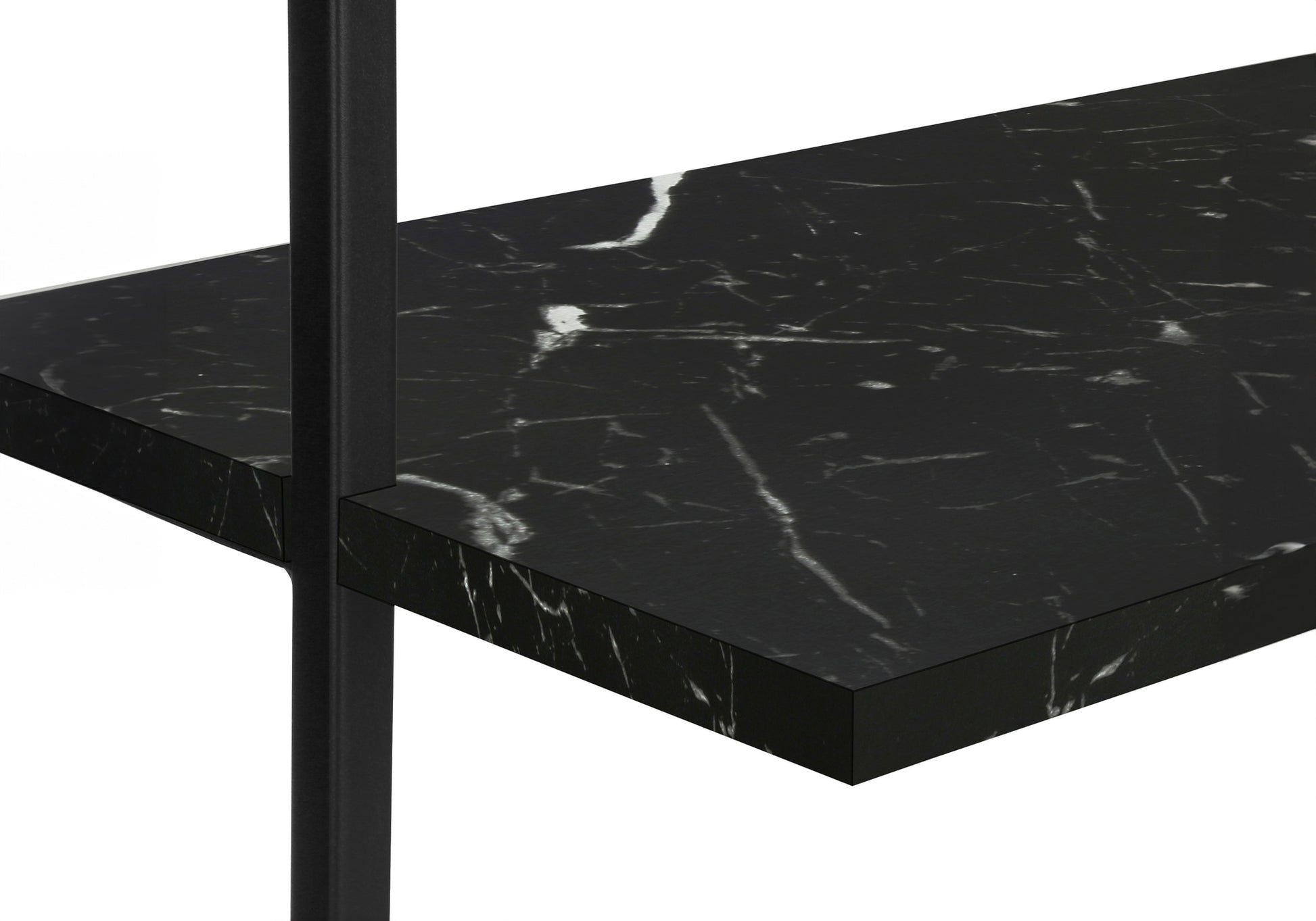 Bookcase - 72"H Ladder Grey / Black Metal-Bookshelf-DECOROLALA