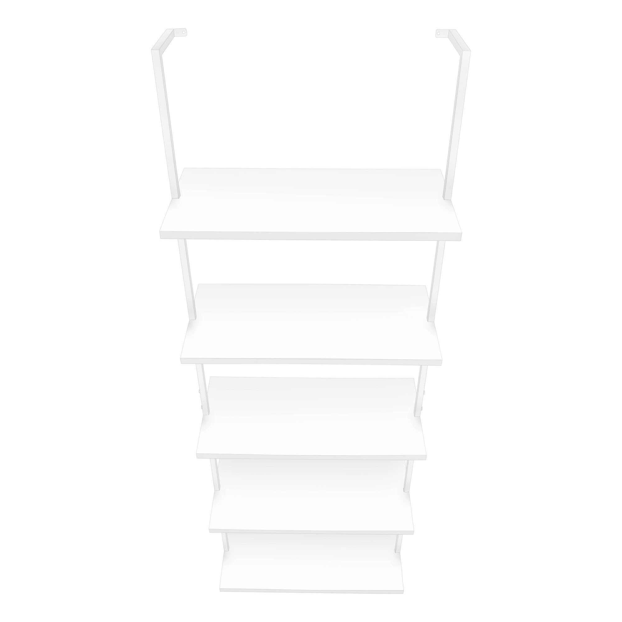Bookcase - 72"H Ladder Grey / Black Metal-Bookshelf-DECOROLALA