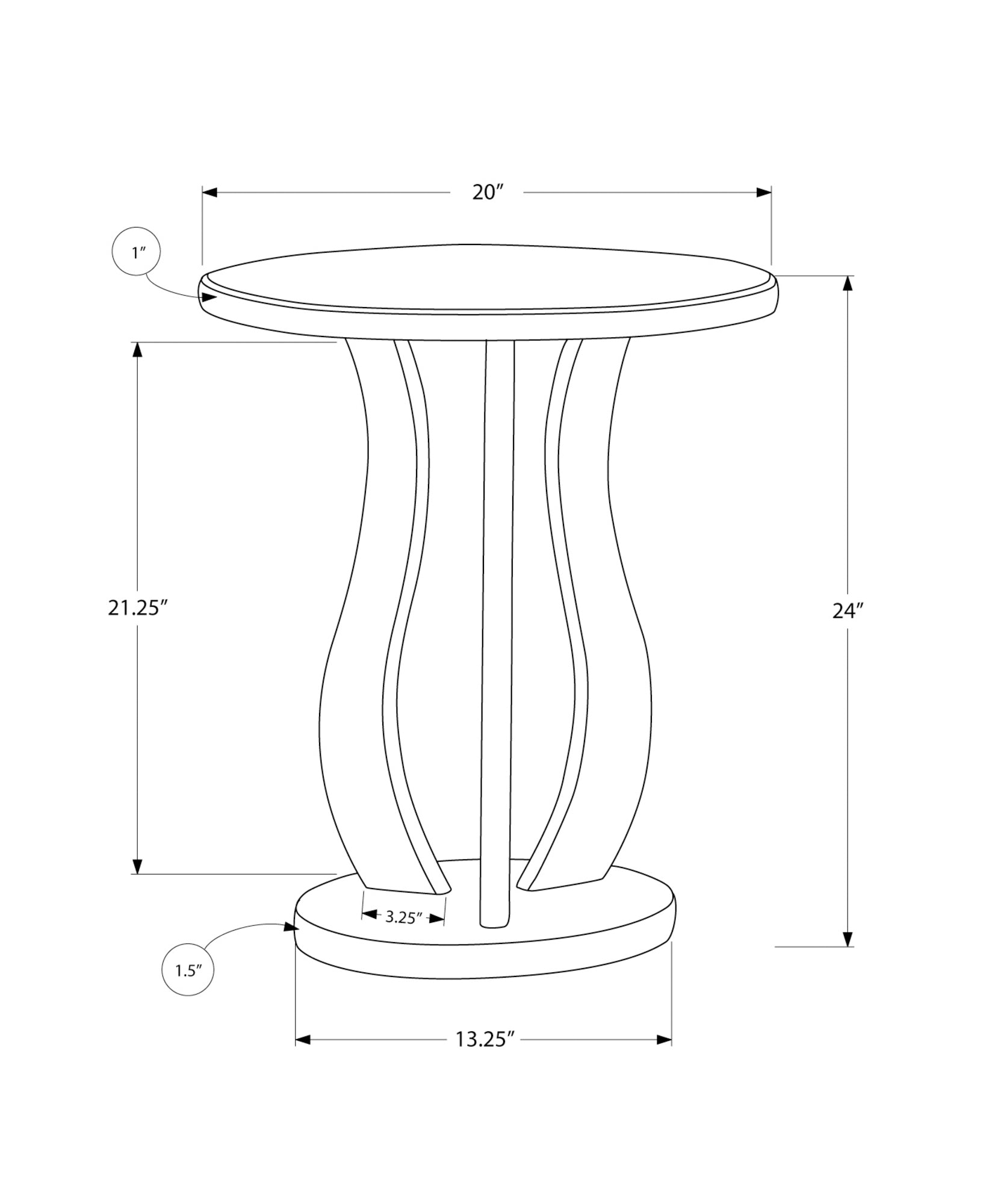 ACCENT TABLE - 20"DIA / BRUSHED SILVER / MIRROR-Accent Table-DECOROLALA