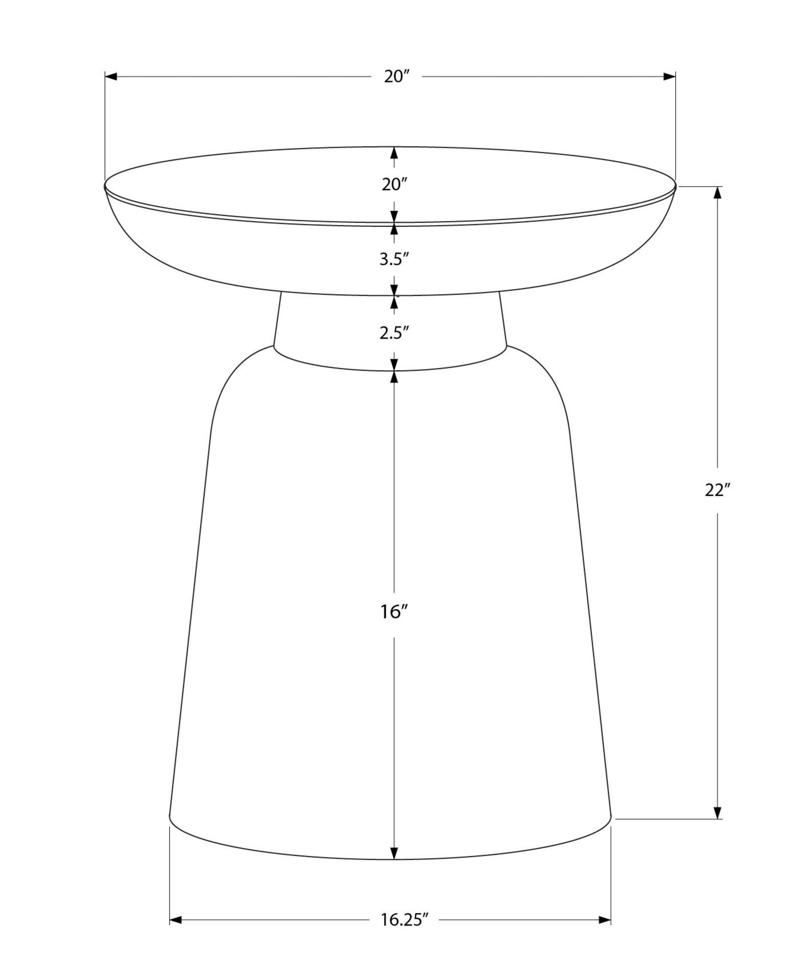 Accent Table - 22"H / Gold Iron Metal Drum End-Accent Table-DECOROLALA