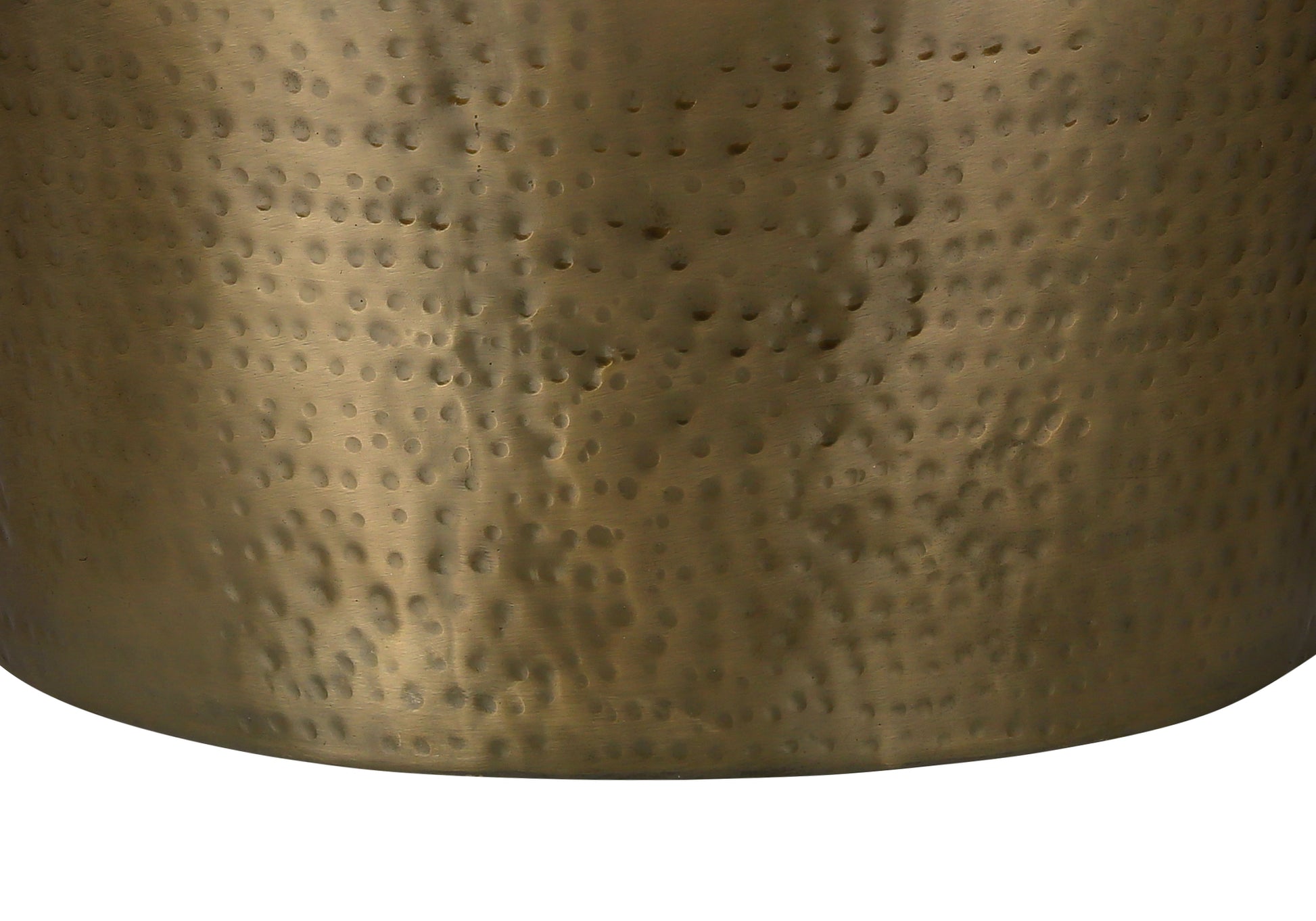 Accent Table - 22"H / Gold Iron Metal Drum End Table-Accent Table-DECOROLALA
