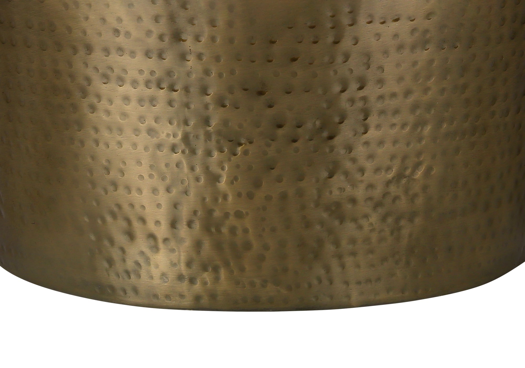Accent Table - 22"H / Gold Iron Metal Drum End Table-Accent Table-DECOROLALA
