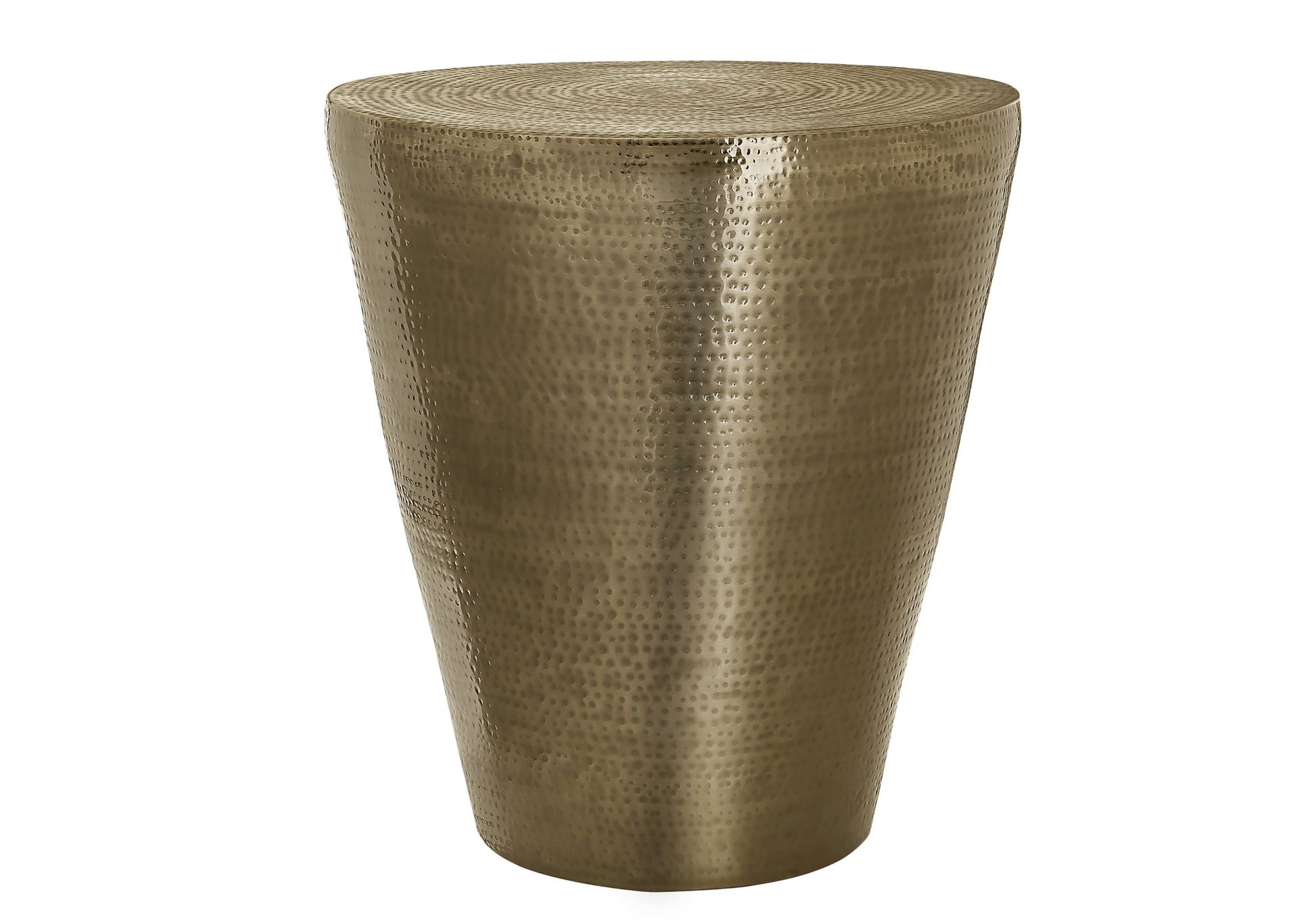 Accent Table - 22"H / Gold Iron Metal Drum End Table-Accent Table-DECOROLALA
