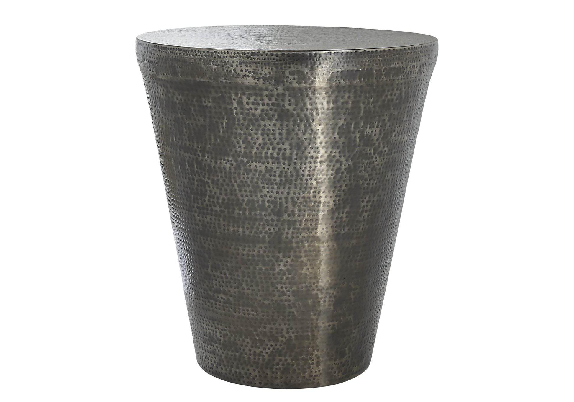 Accent Table - 22"H / Gold Iron Metal Drum End Table-Accent Table-DECOROLALA
