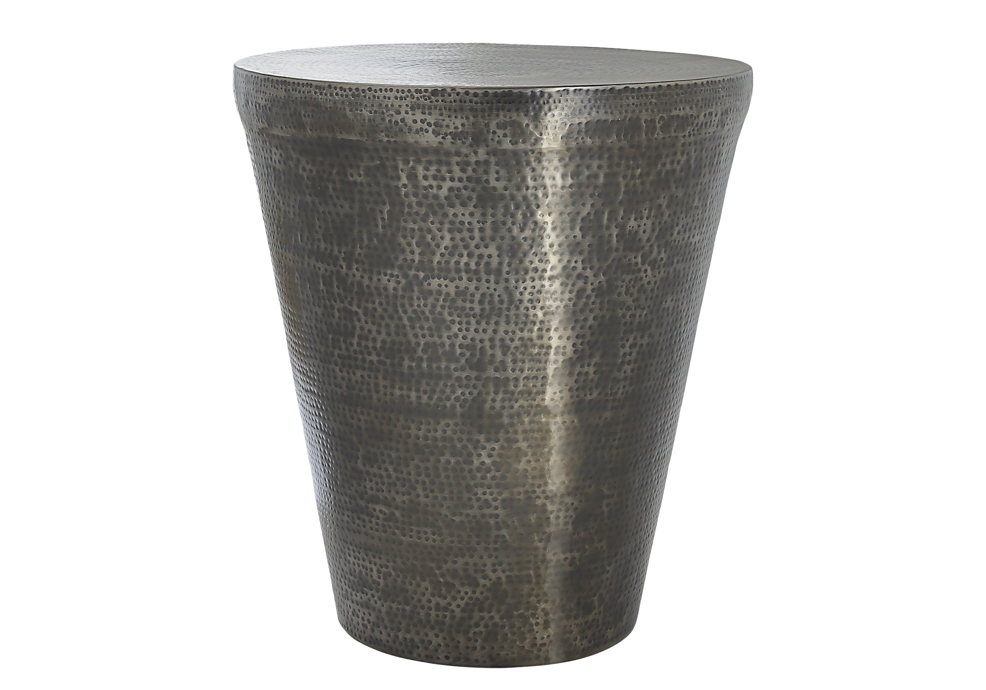 Accent Table - 22"H / Gold Iron Metal Drum End Table-Accent Table-DECOROLALA