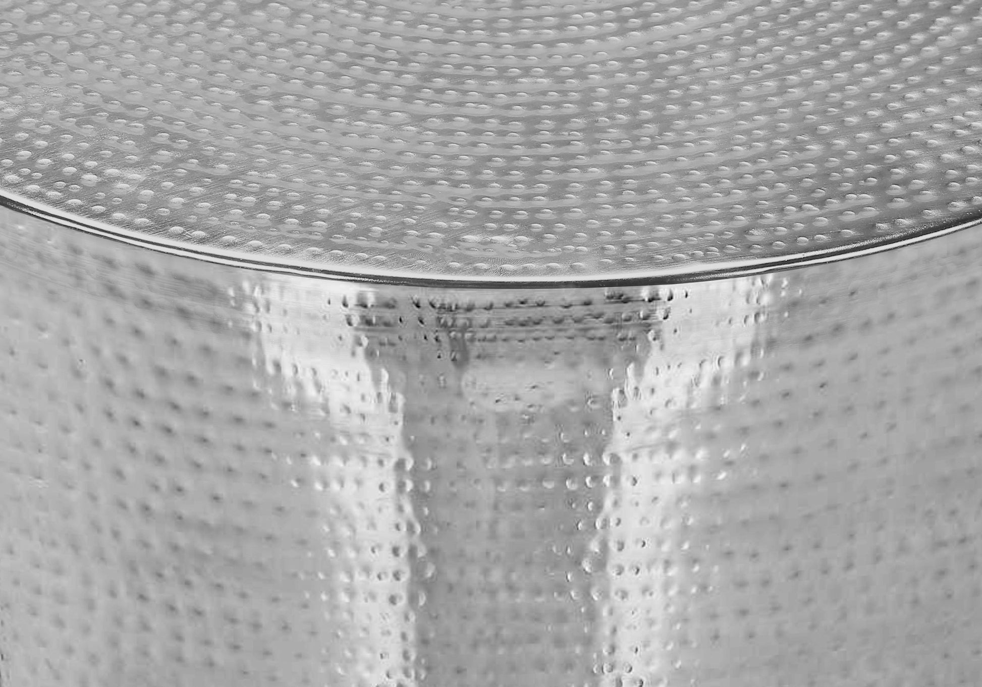 Accent Table - 22"H / Gold Iron Metal Drum End Table-Accent Table-DECOROLALA