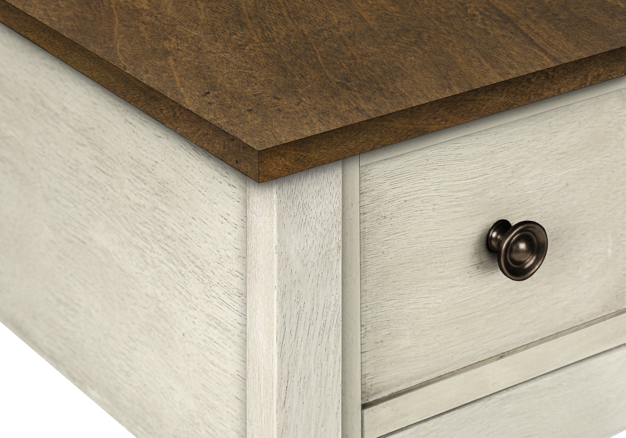 Accent Table - 24"H / Antique White / Espresso Veneer-Accent Table-DECOROLALA