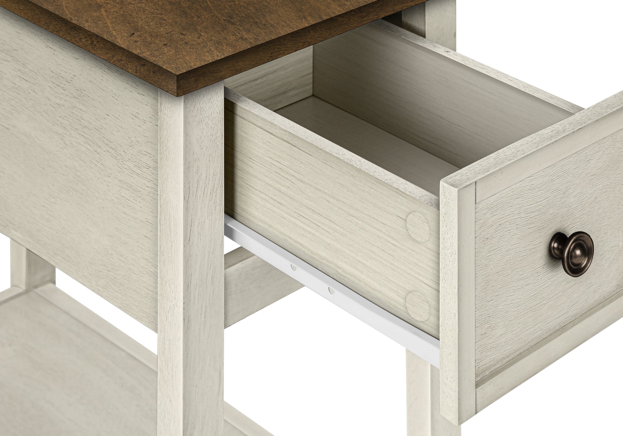 Accent Table - 24"H / Antique White / Espresso Veneer-Accent Table-DECOROLALA