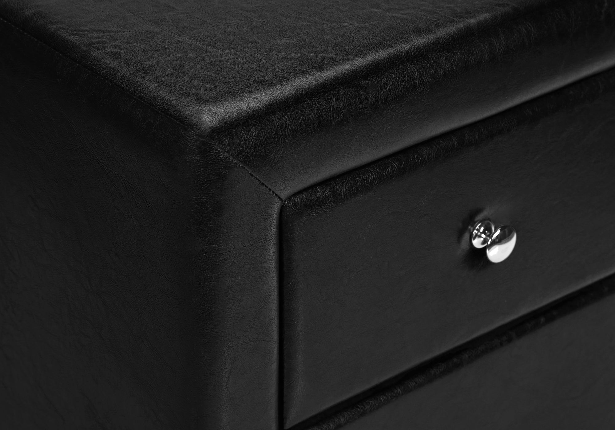 Nightstand - 21"H / Grey Leather-Look-Nightstands & Bedside Tables-DECOROLALA