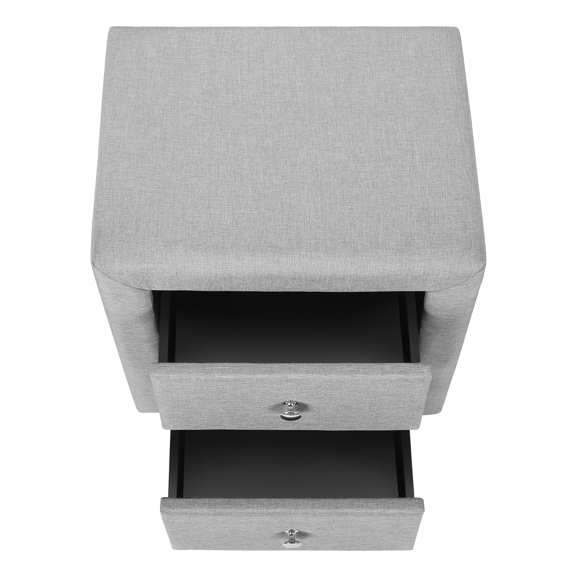 Nightstand - 21"H / Grey Leather-Look-Nightstands & Bedside Tables-DECOROLALA