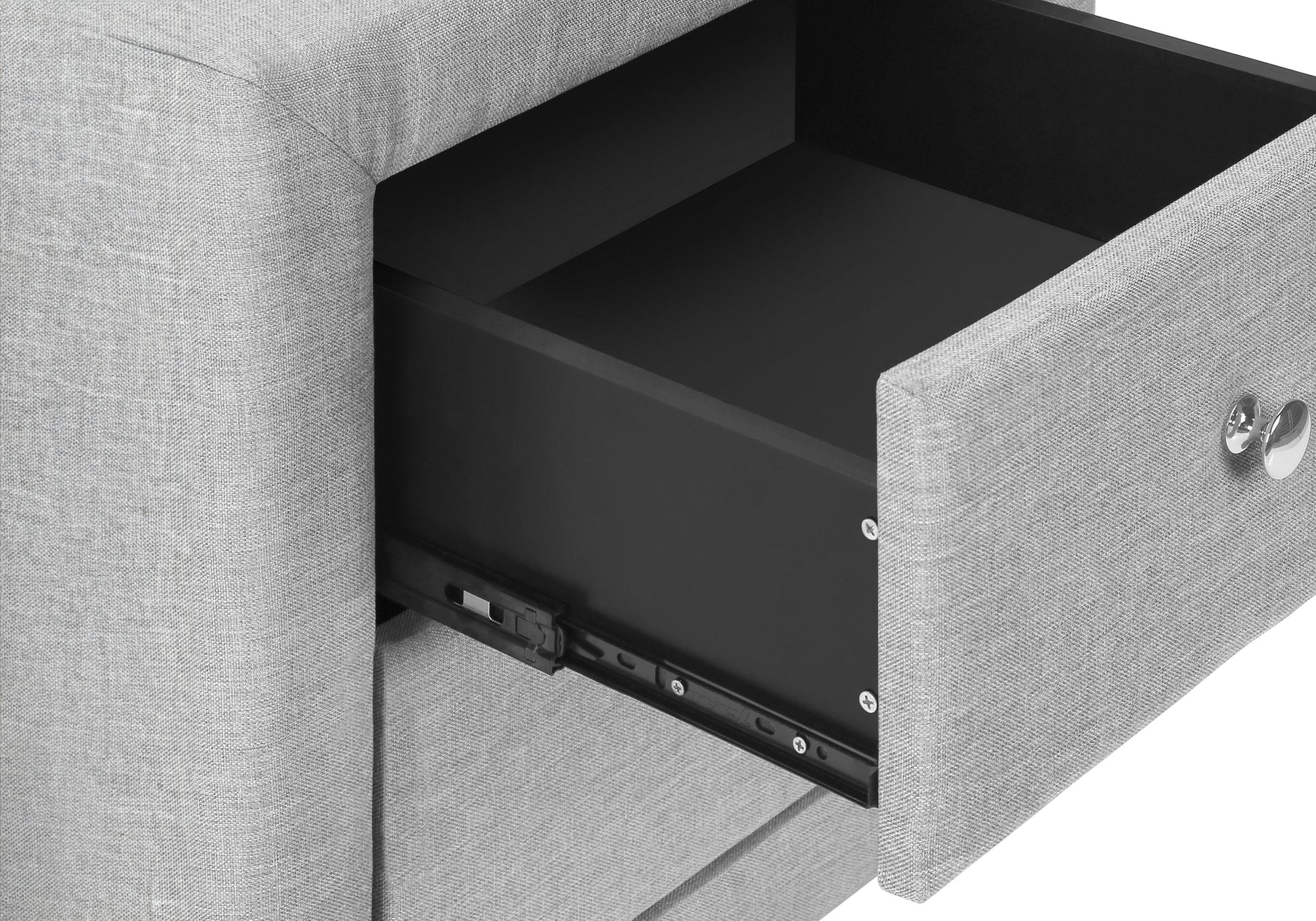 Nightstand - 21"H / Grey Leather-Look-Nightstands & Bedside Tables-DECOROLALA