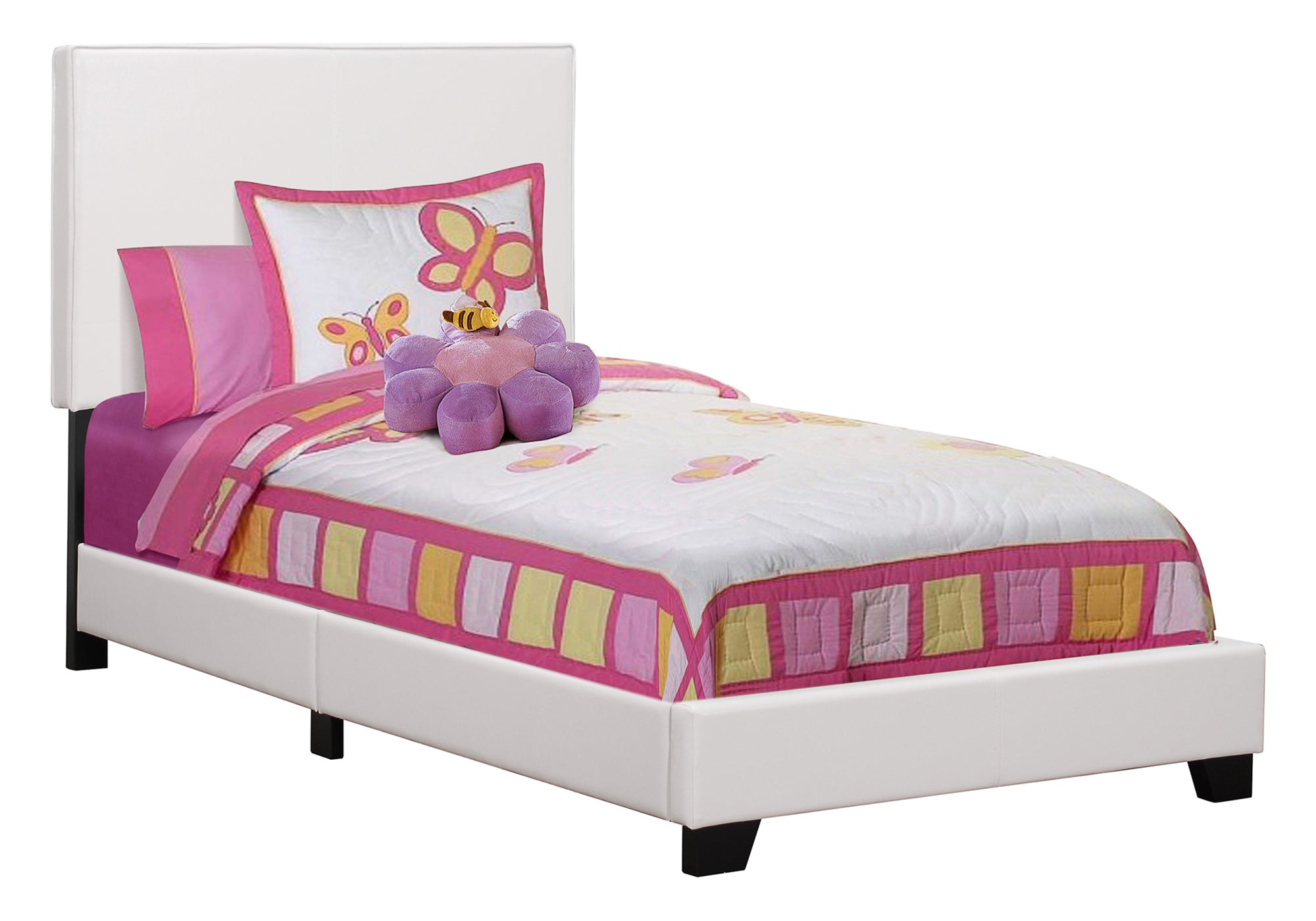 Bed - Twin Size / Dark Brown Leather-Look-Standard Beds-DECOROLALA