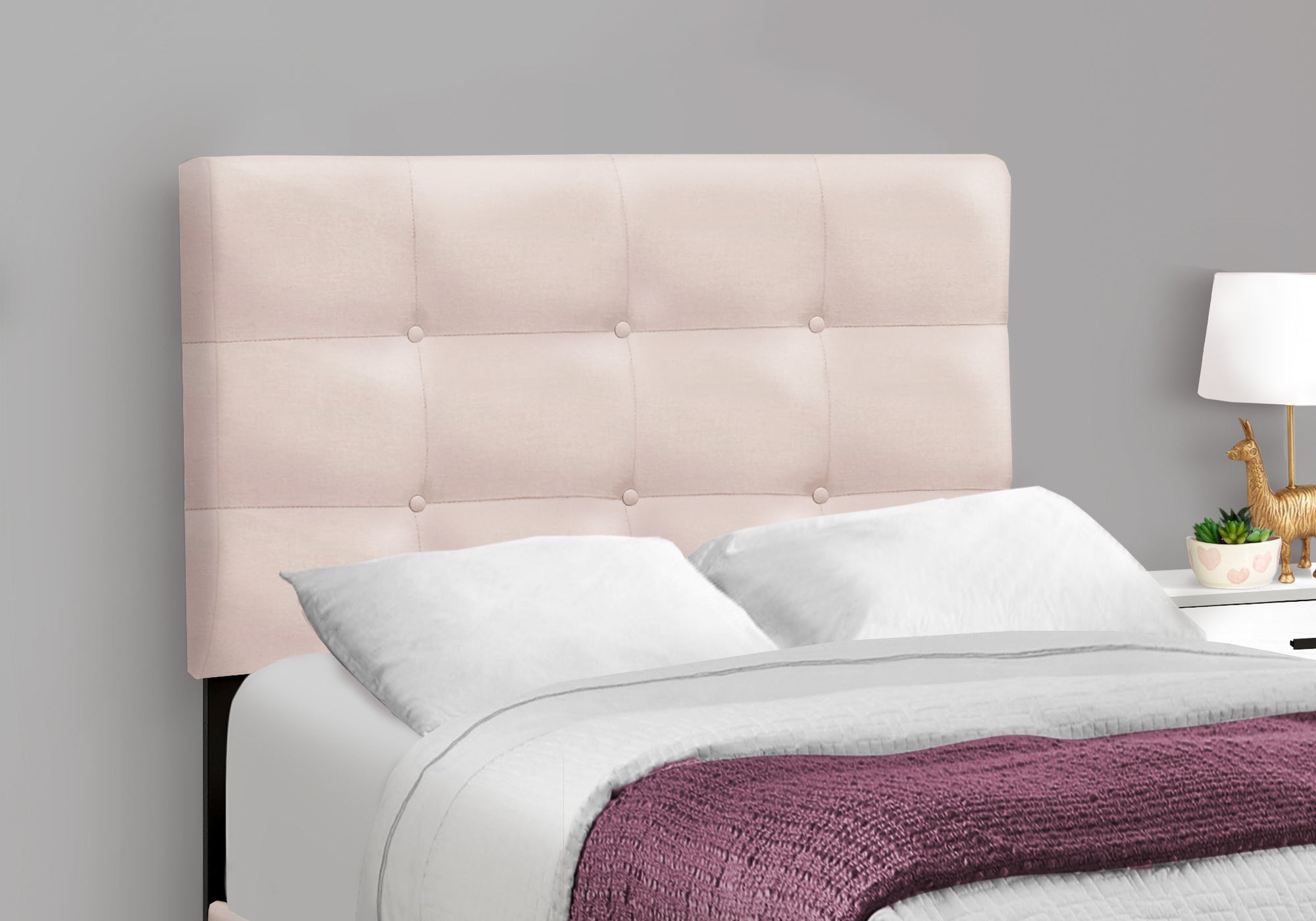 Bed - Twin Size / Dark Grey Boucle Fabric-Standard Beds-DECOROLALA