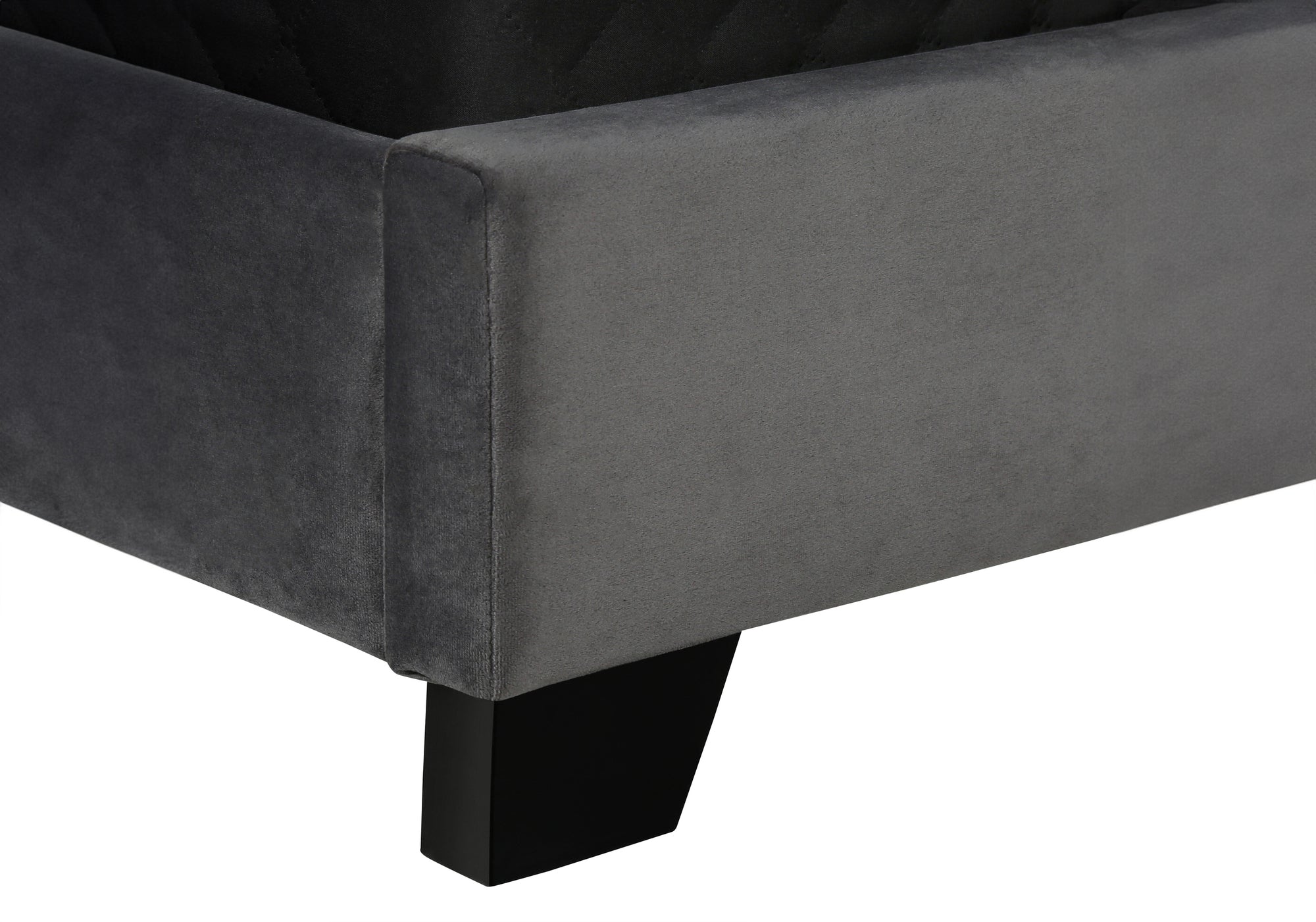 Bed - Queen Size / Grey Linen With Chrome Trim-Standard Beds-DECOROLALA