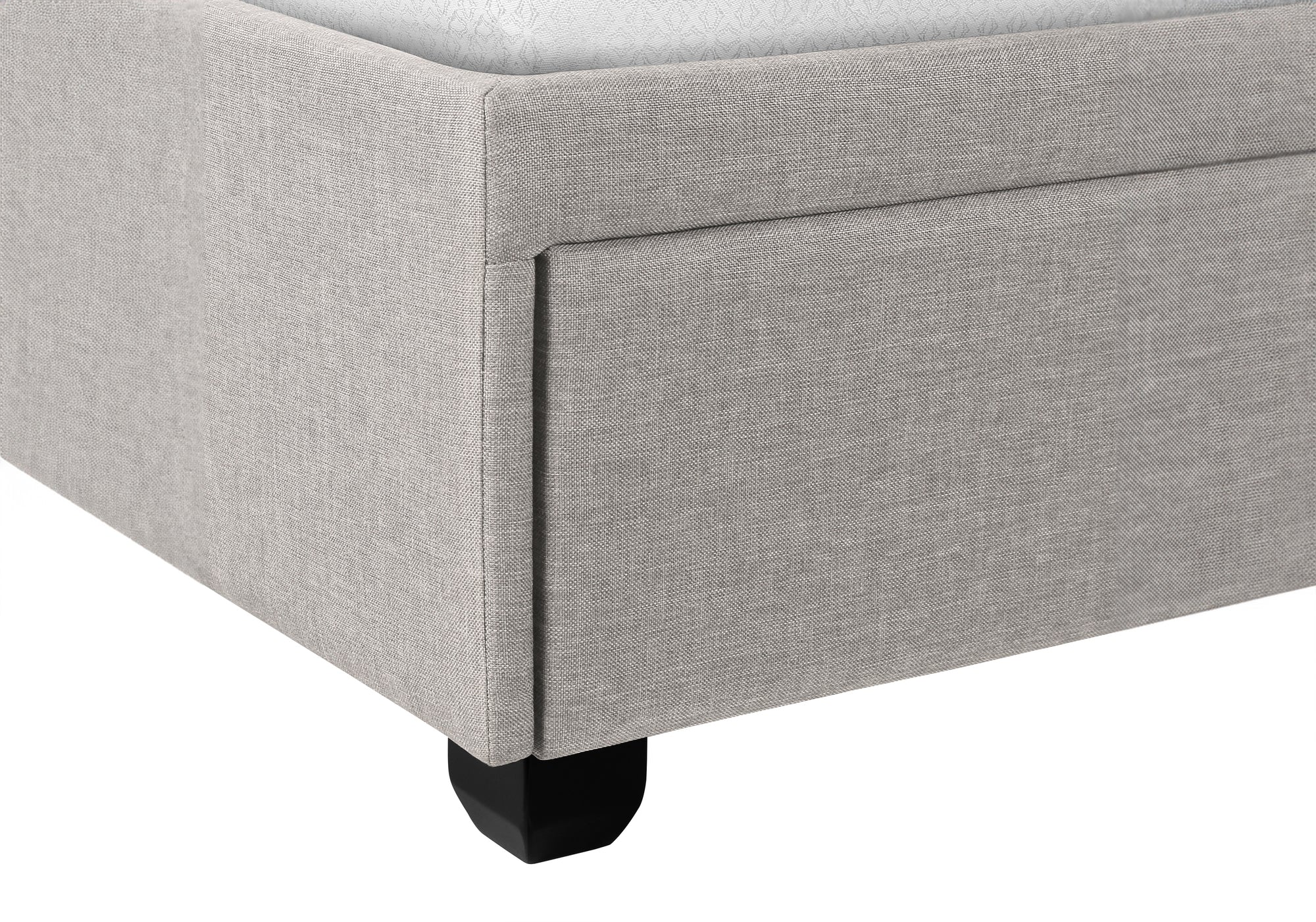 Bed - Queen Size / Grey Linen With 2 Storage Drawers-Standard Beds-DECOROLALA