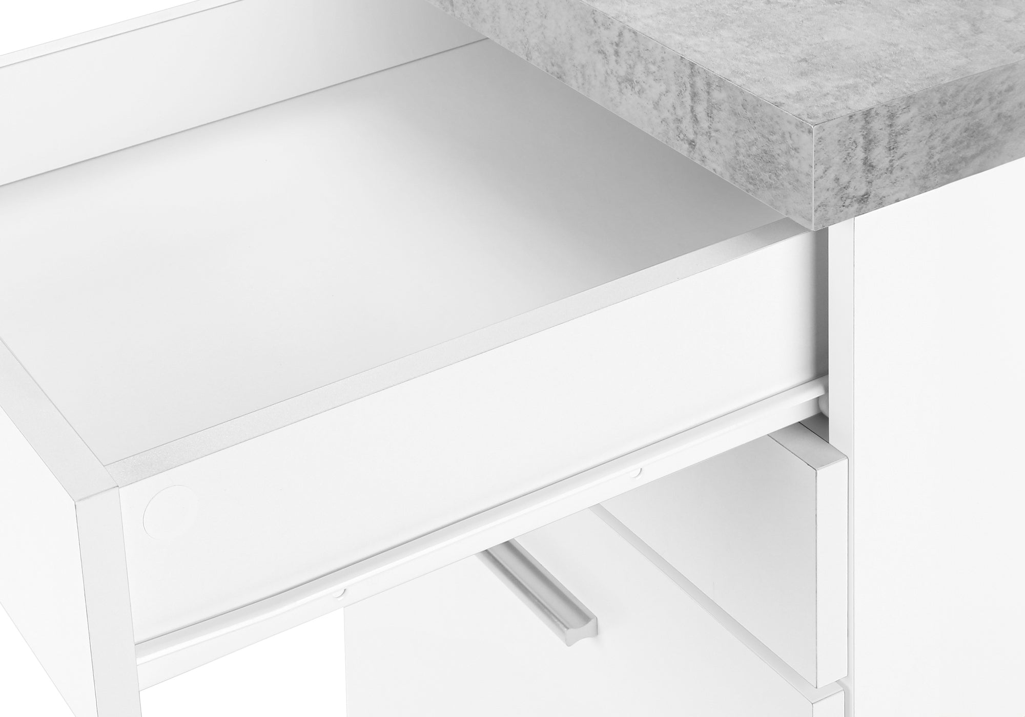 Filing Cabinet - 3 Drawer / White On Castors-Computer Desk-DECOROLALA