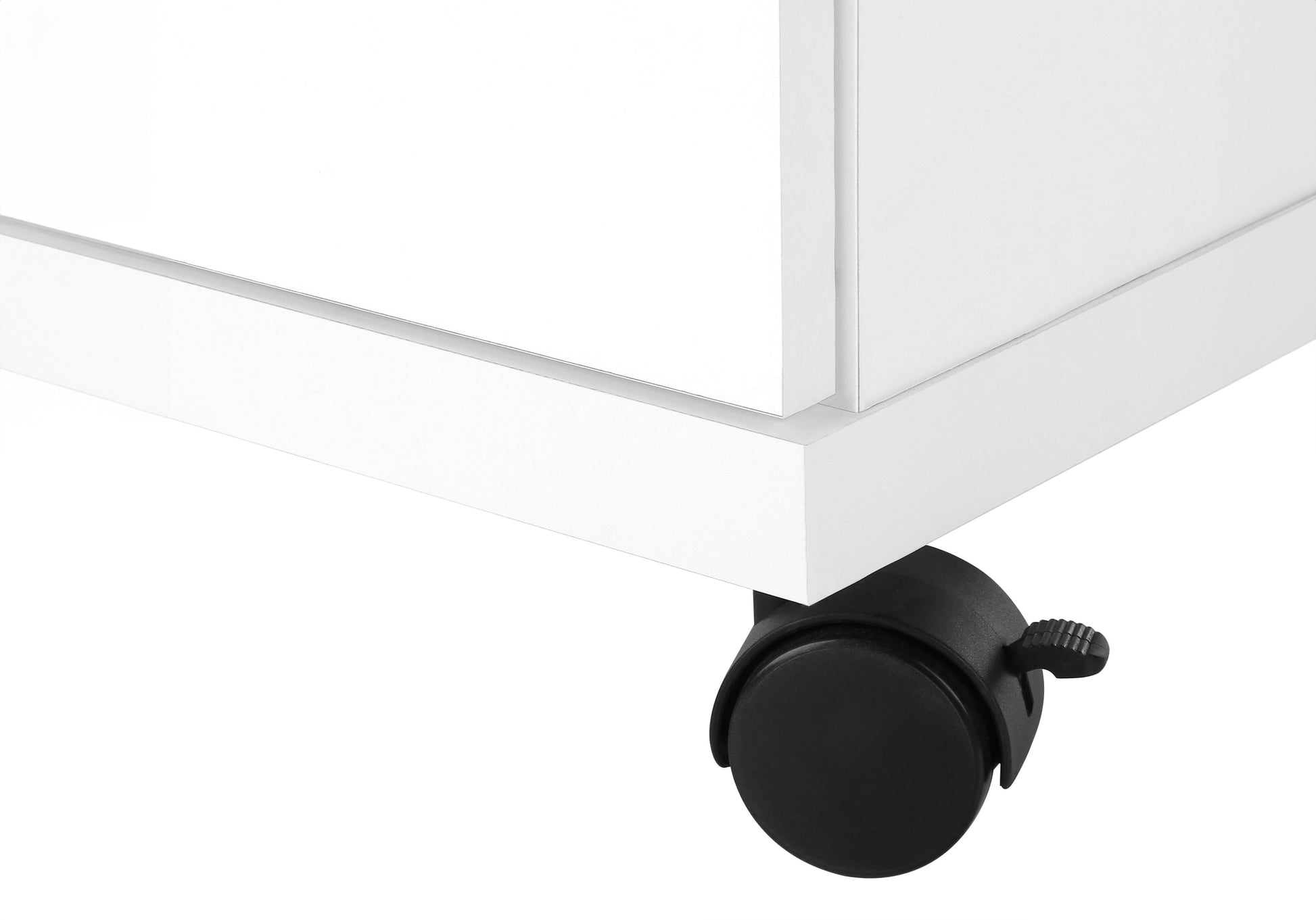 Office Cabinet - White With 2 Drawers On Castors-Computer Desk-DECOROLALA