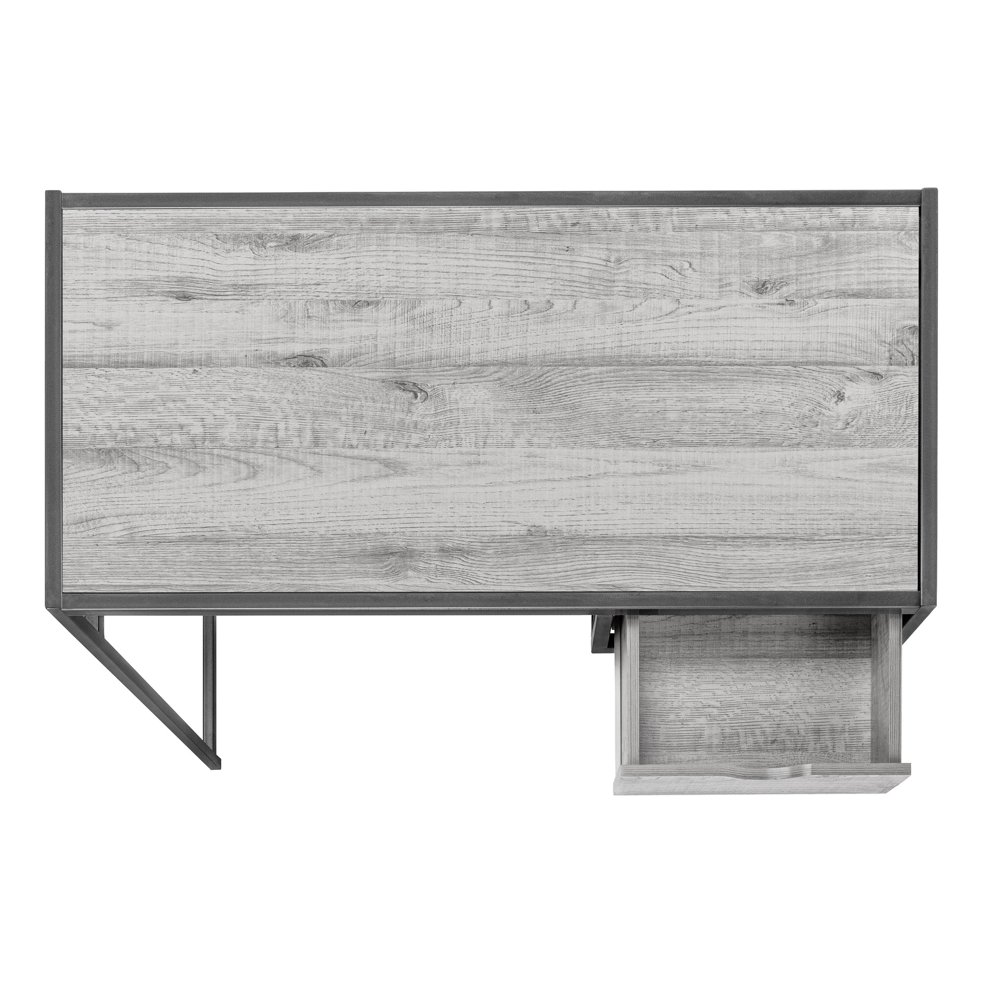 Computer Desk - 42"L / Grey / Dark Grey Metal-Computer Desk-DECOROLALA