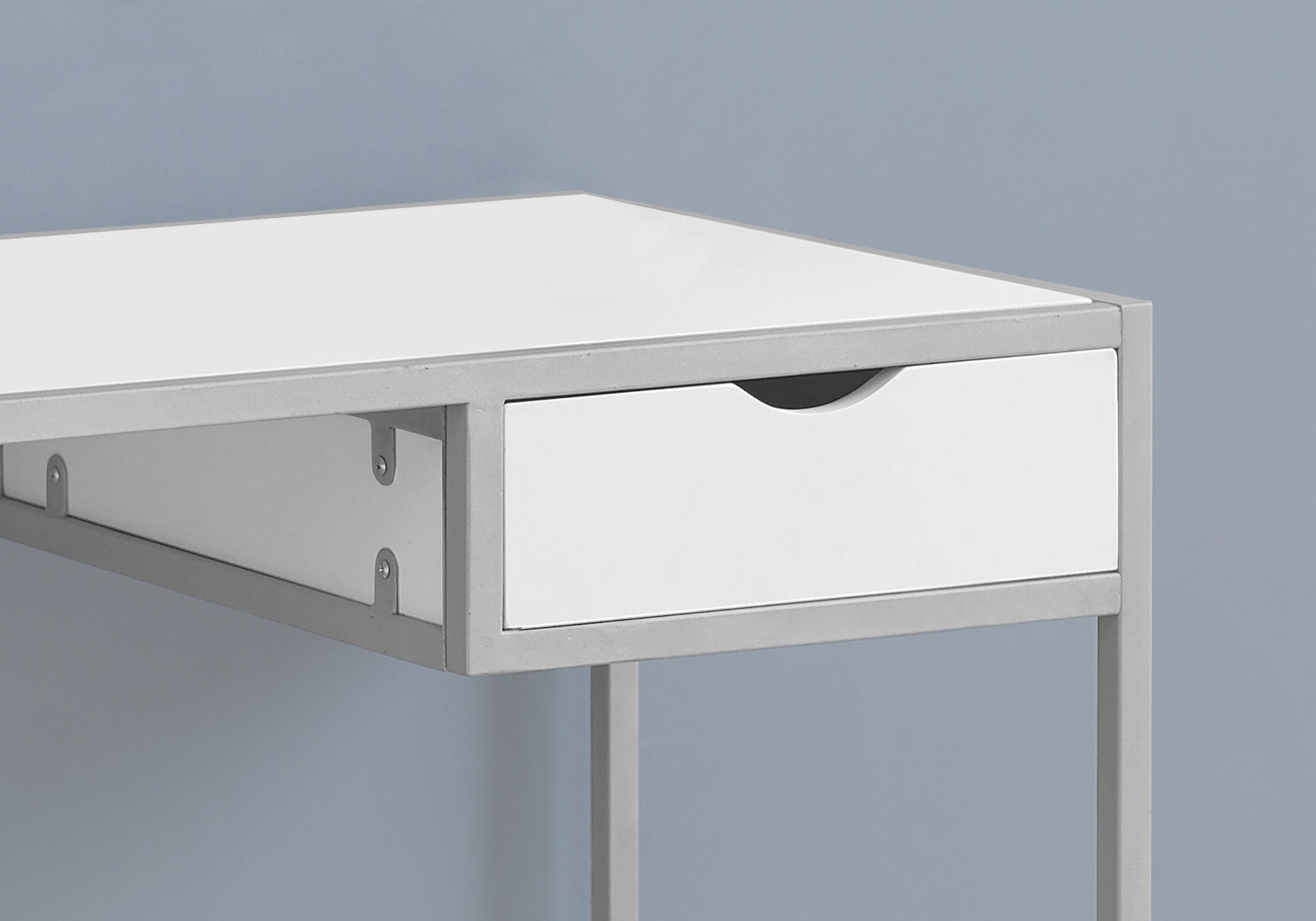 Computer Desk - 42"L / Grey / Dark Grey Metal-Computer Desk-DECOROLALA