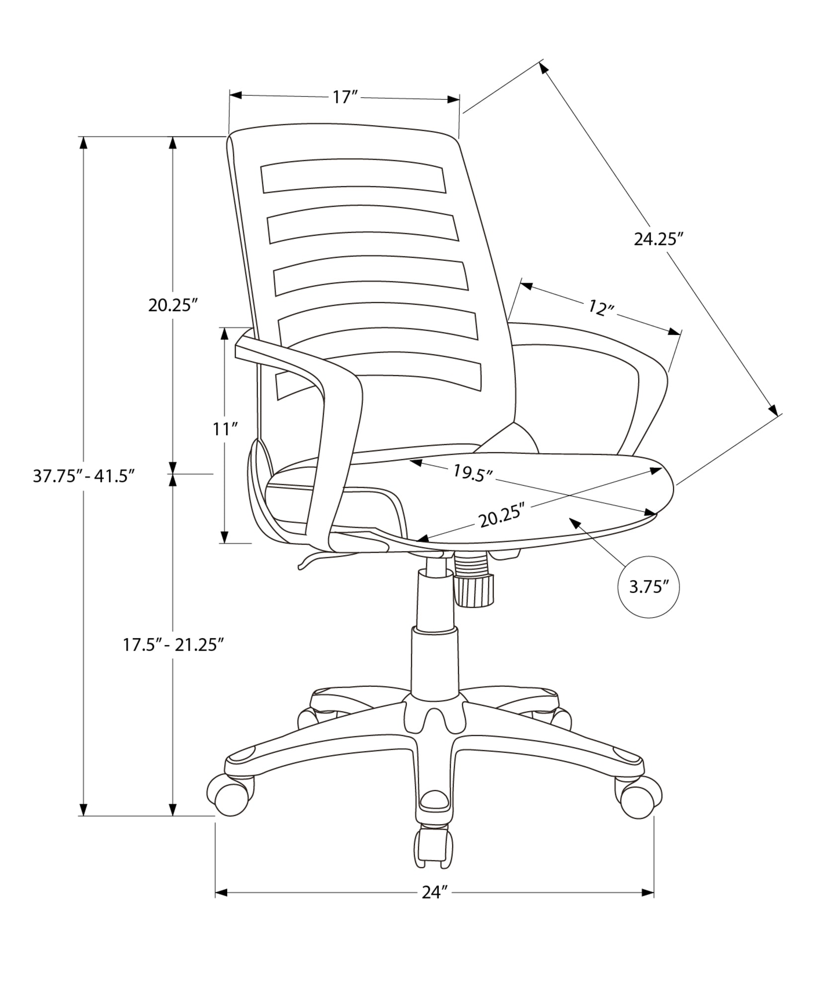 Office Chair - Black / Black Mesh / Multi Position-Office Chair-DECOROLALA