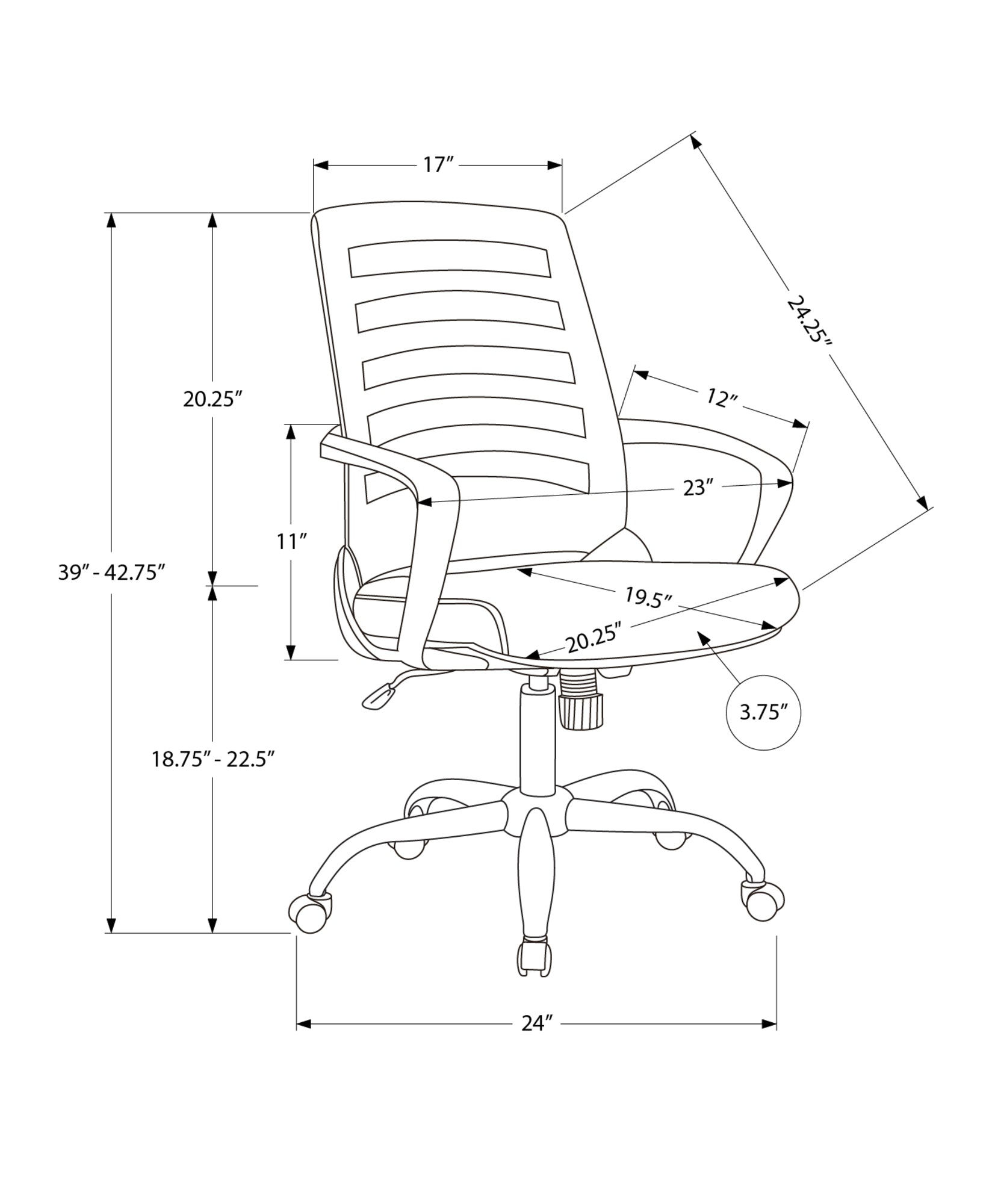Office Chair - Black / Black Mesh / Multi Position-Office Chair-DECOROLALA