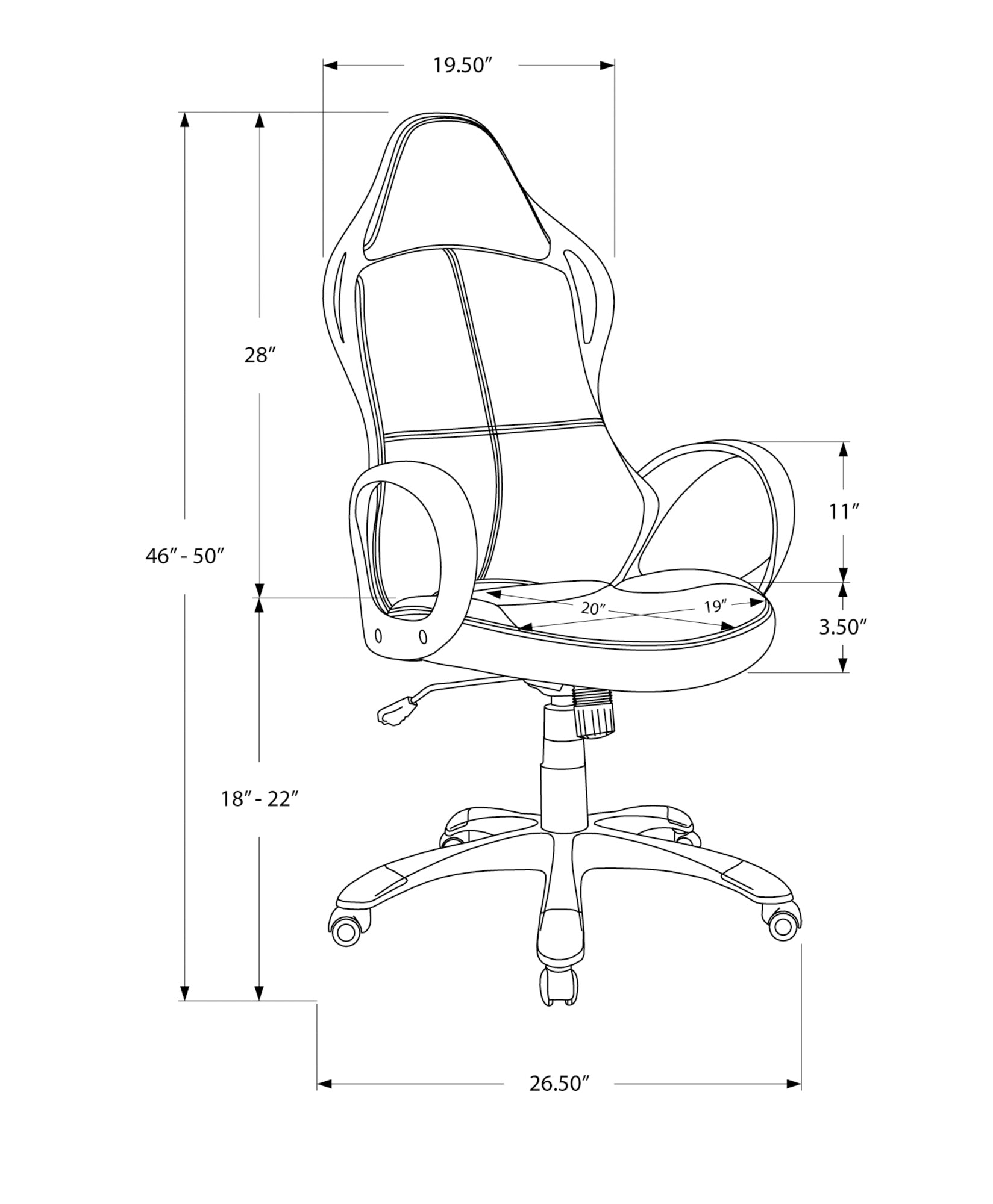 OFFICE CHAIR - BLACK / RED FABRIC / MULTI POSITION-Office Chair-DECOROLALA
