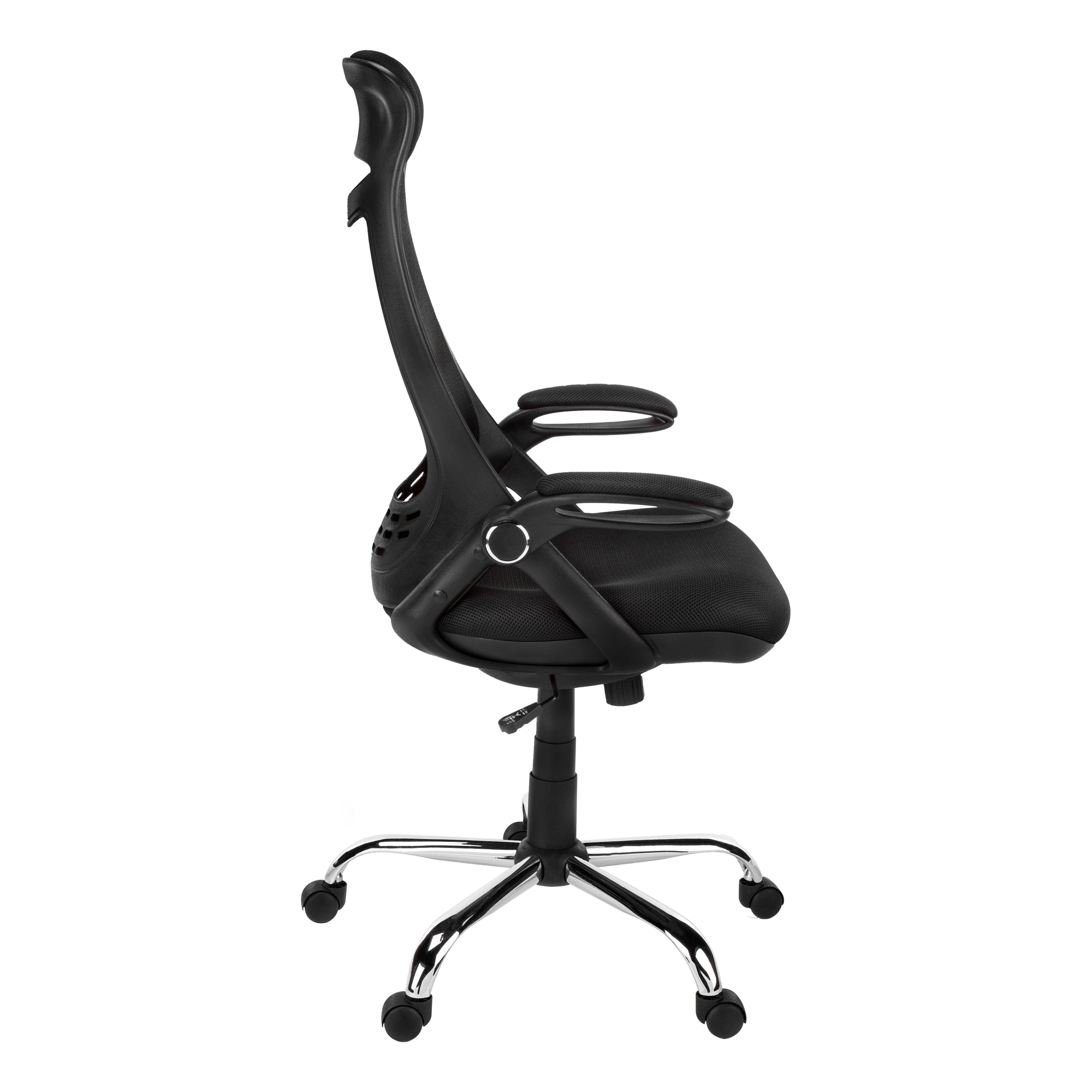 Office Chair - Black Mesh / Chrome High-Back Executive-Computer Desk-DECOROLALA