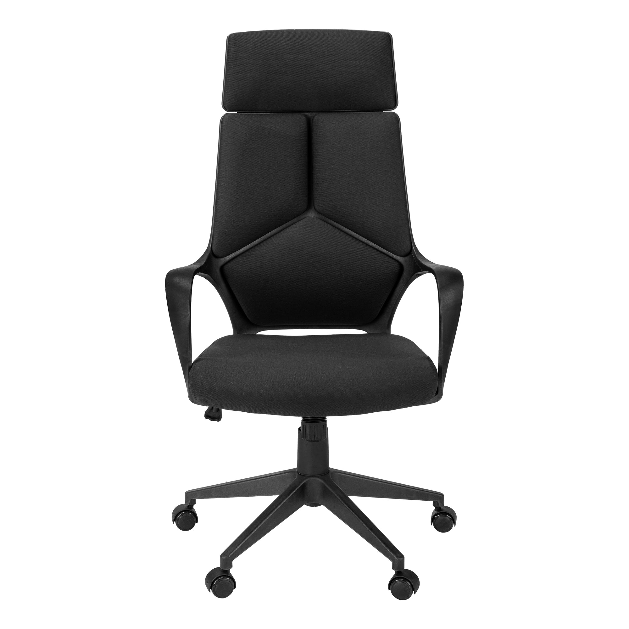 Office Chair - White / Grey Fabric / High Back Executive-Computer Desk-DECOROLALA