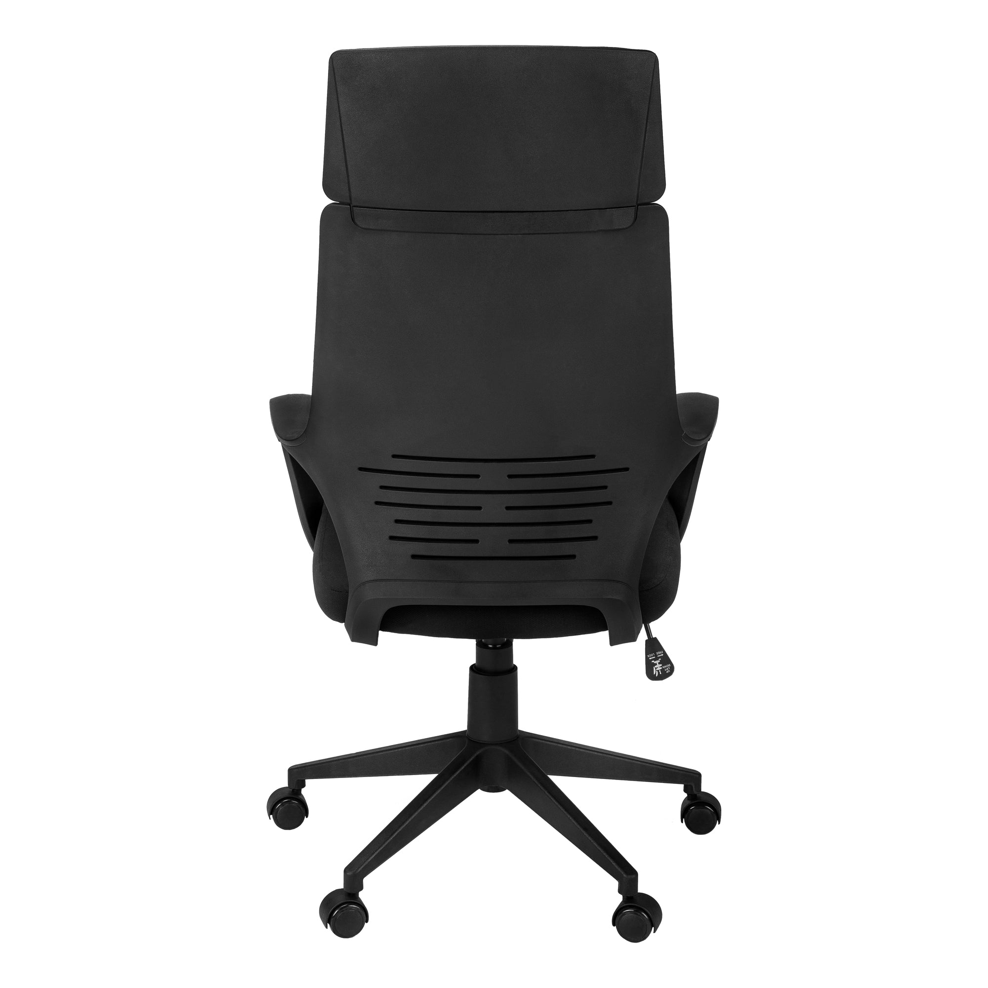 Office Chair - White / Grey Fabric / High Back Executive-Computer Desk-DECOROLALA