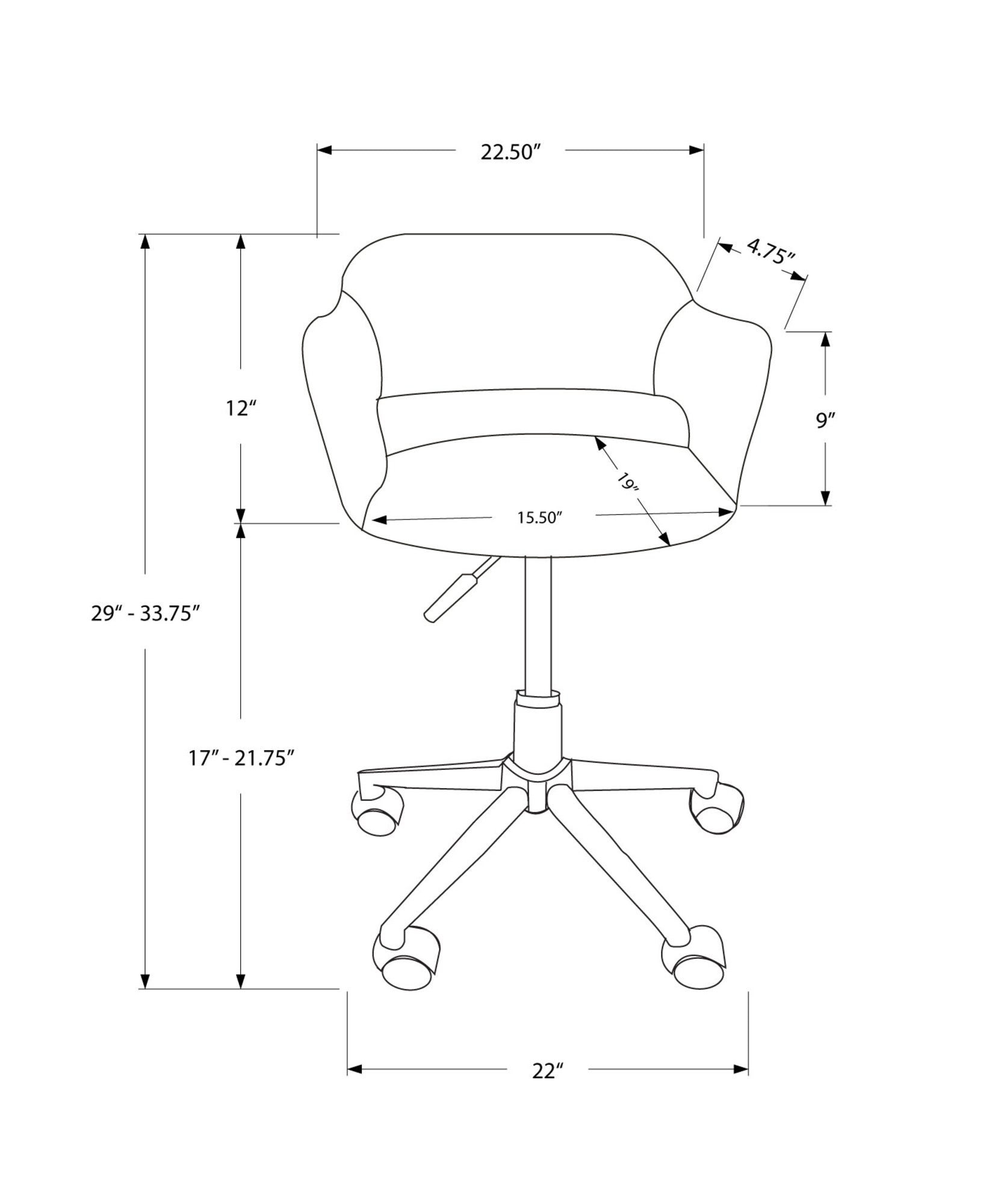 OFFICE CHAIR - BLACK / CHROME METAL HYDRAULIC LIFT BASE-Computer Desk-DECOROLALA