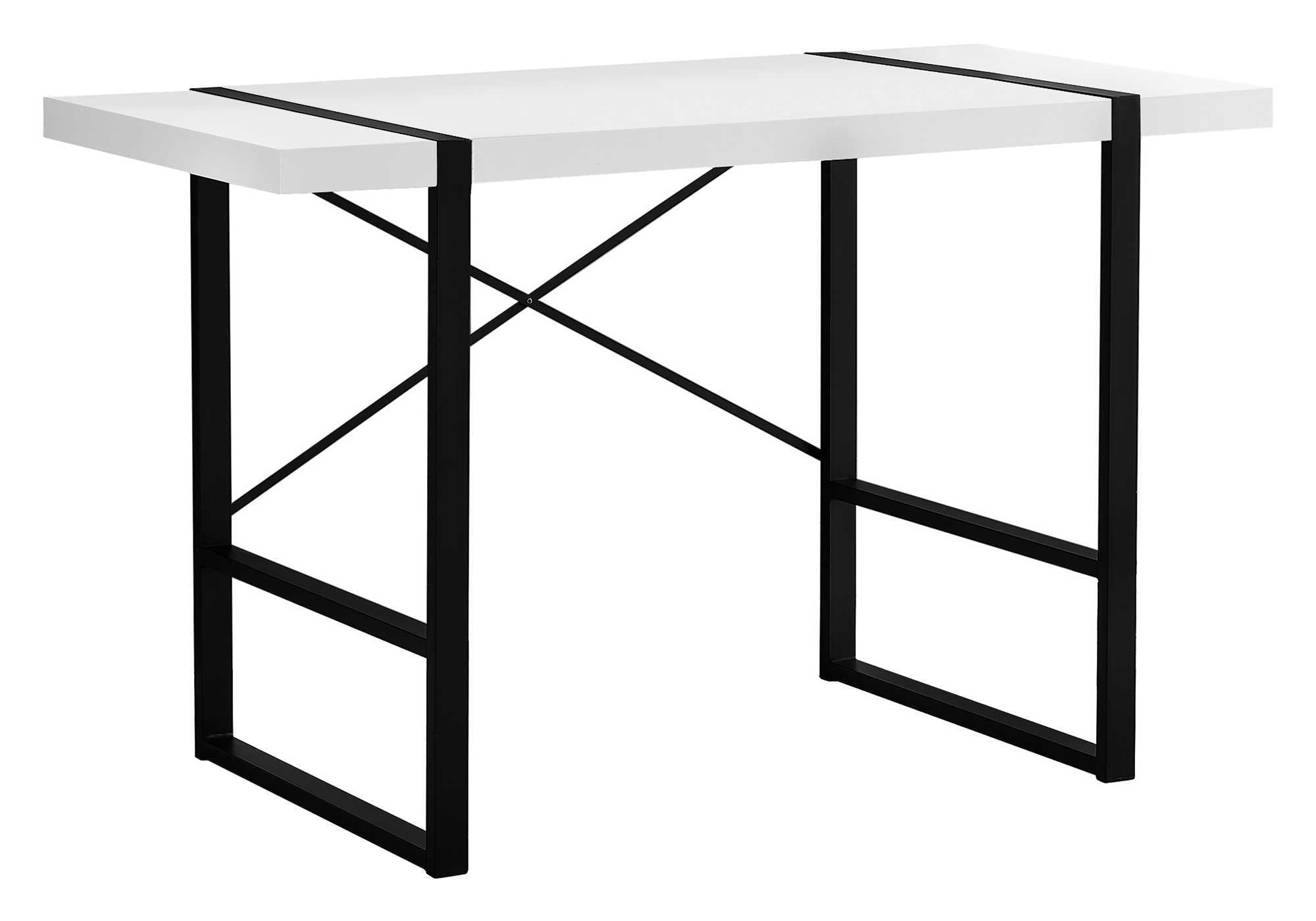 Computer Desk - 48"L / Dark Taupe / Black Metal-Computer Desk-DECOROLALA