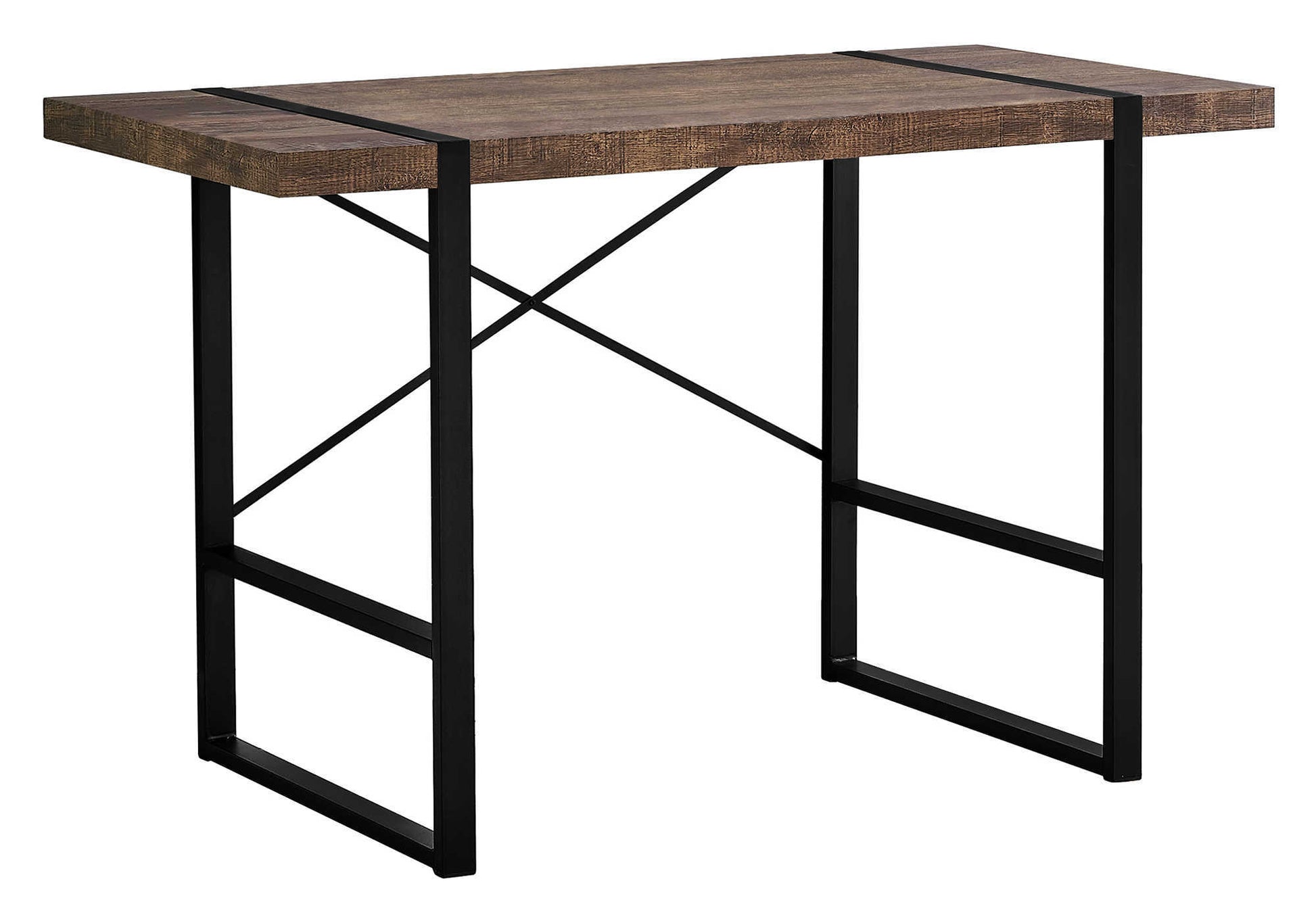 Computer Desk - 48"L / Dark Taupe / Black Metal-Computer Desk-DECOROLALA