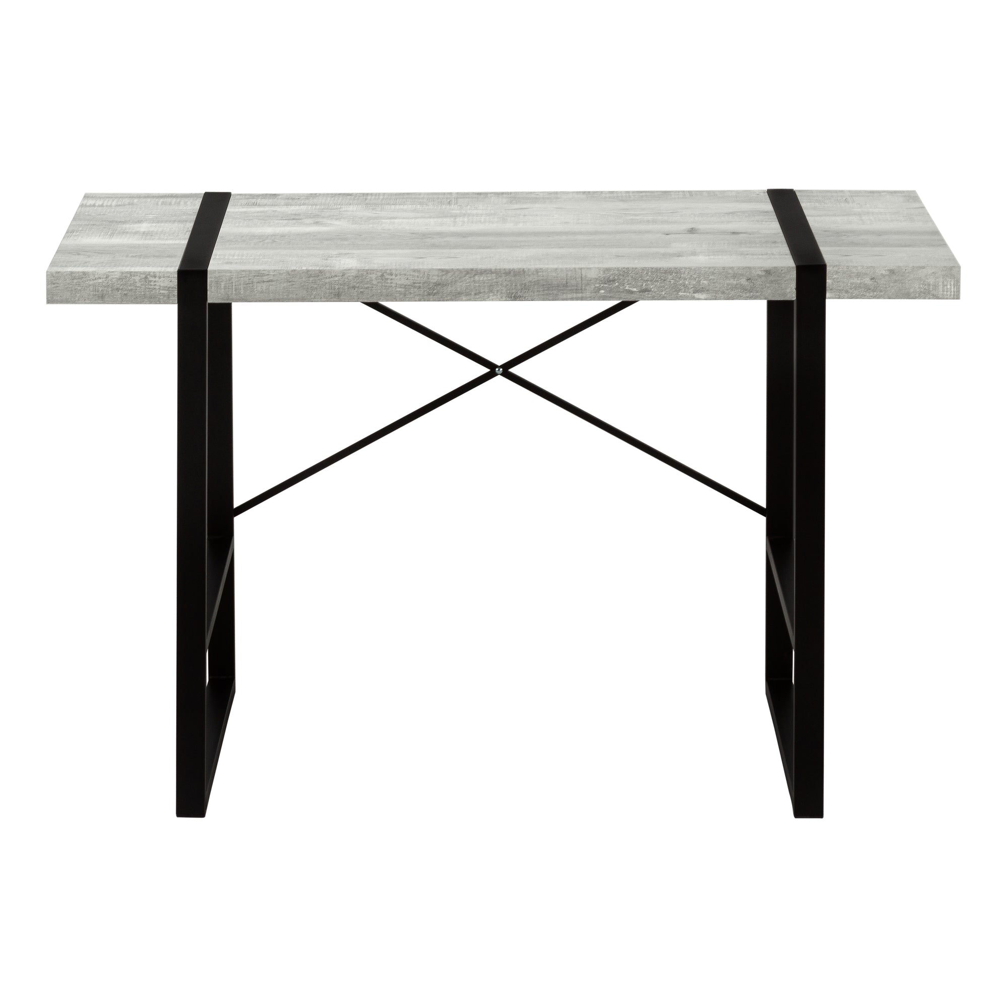 Computer Desk - 48"L / Dark Taupe / Black Metal-Computer Desk-DECOROLALA
