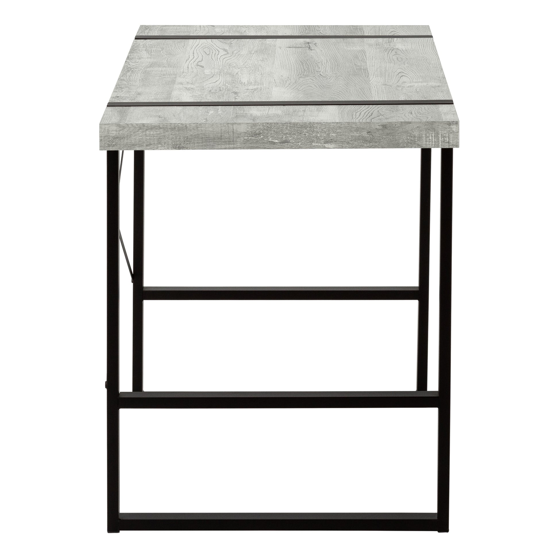 Computer Desk - 48"L / Dark Taupe / Black Metal-Computer Desk-DECOROLALA