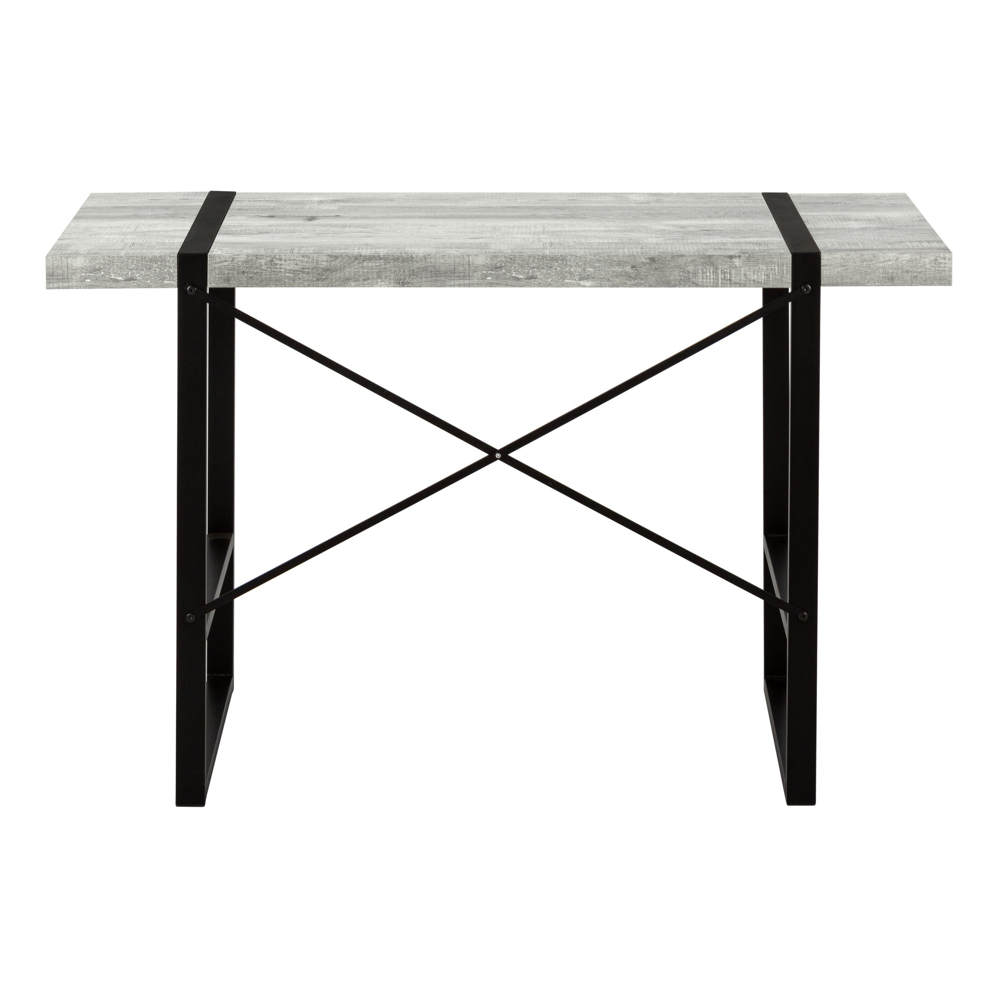 Computer Desk - 48"L / Dark Taupe / Black Metal-Computer Desk-DECOROLALA