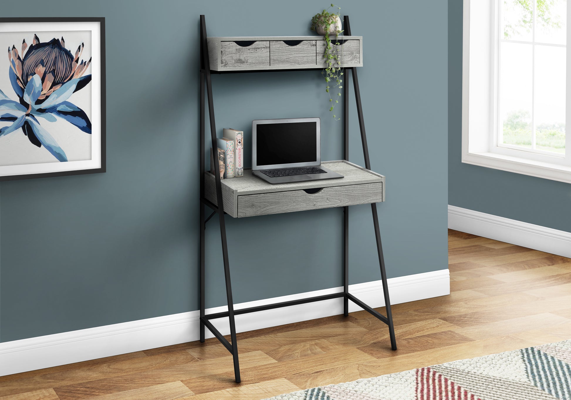 Computer Desk - 32"L / Black / Black Metal-Office Chair-DECOROLALA