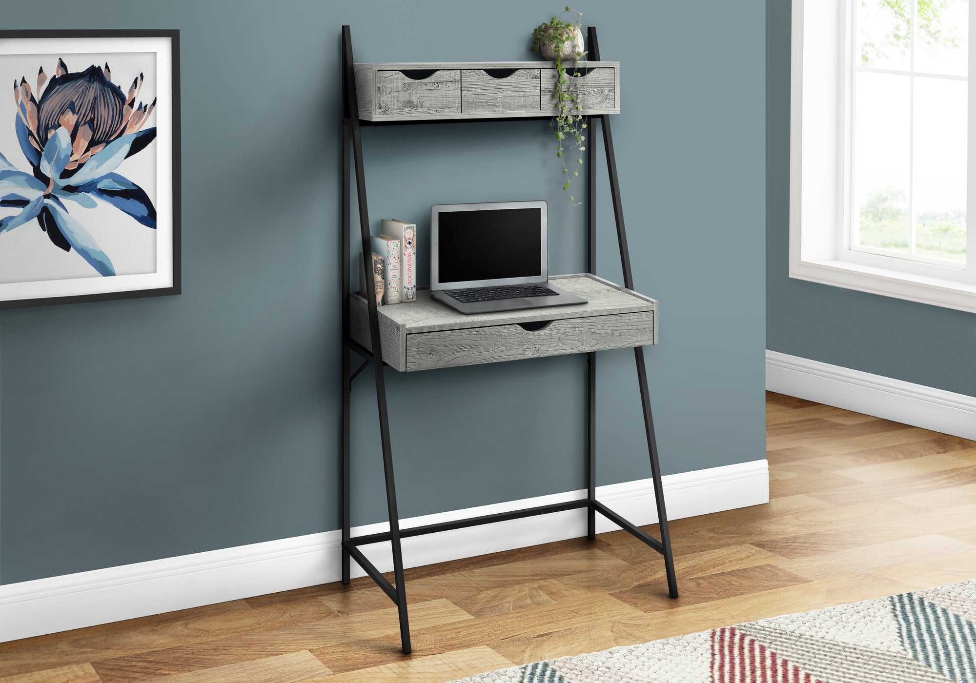 Computer Desk - 32"L / Black / Black Metal-Office Chair-DECOROLALA